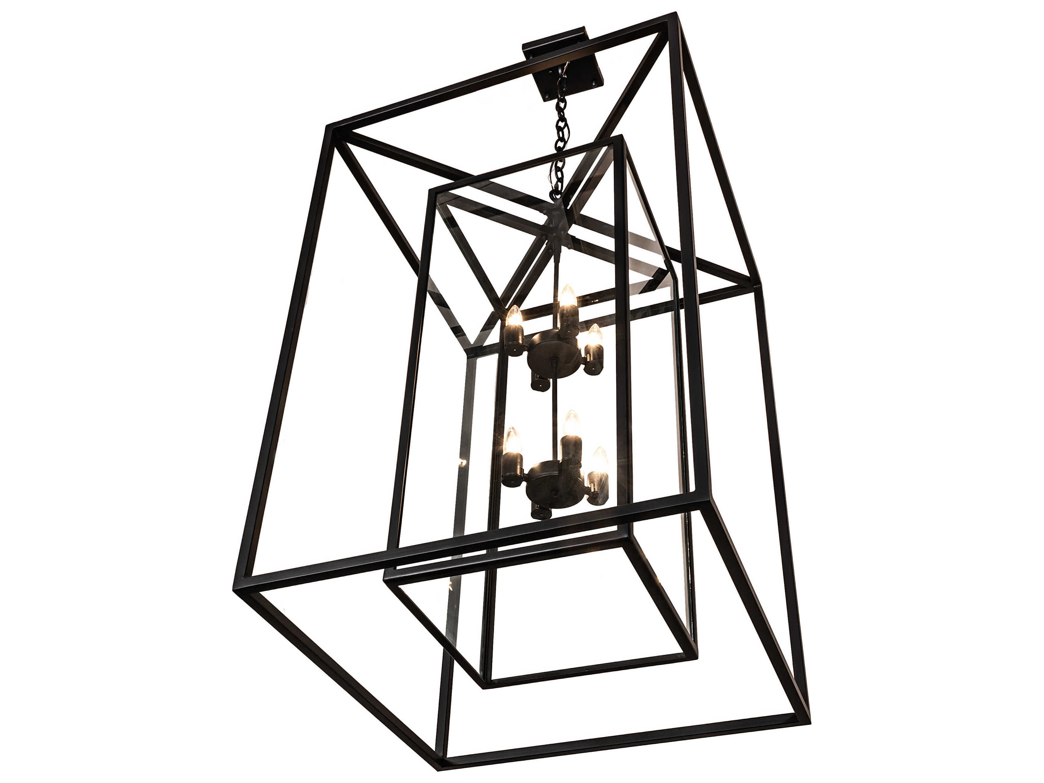 Meyda Kitzi Box 8-Light Solar Black Pendant