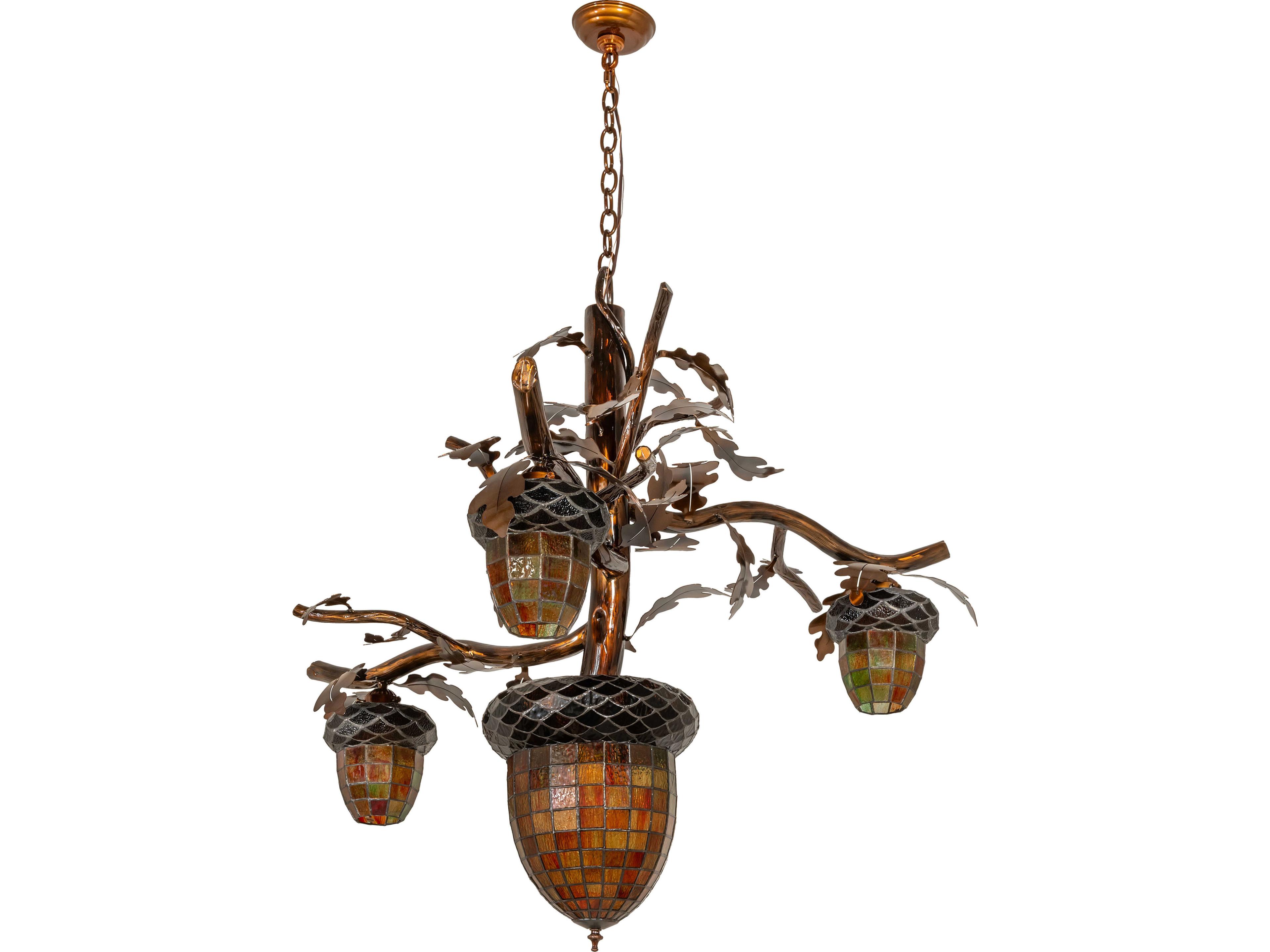 Meyda Acorn Branch 1-Light Bronze Chandelier