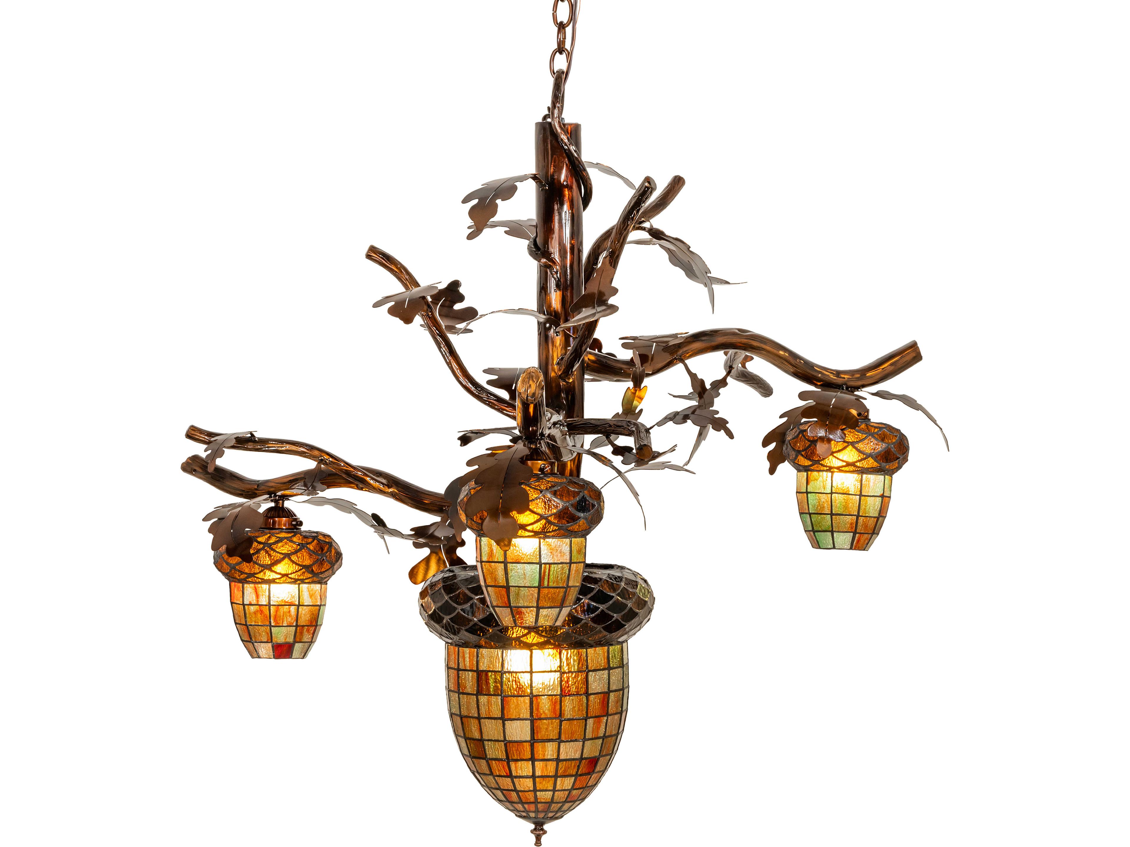 Meyda Acorn Branch 1-Light Bronze Chandelier