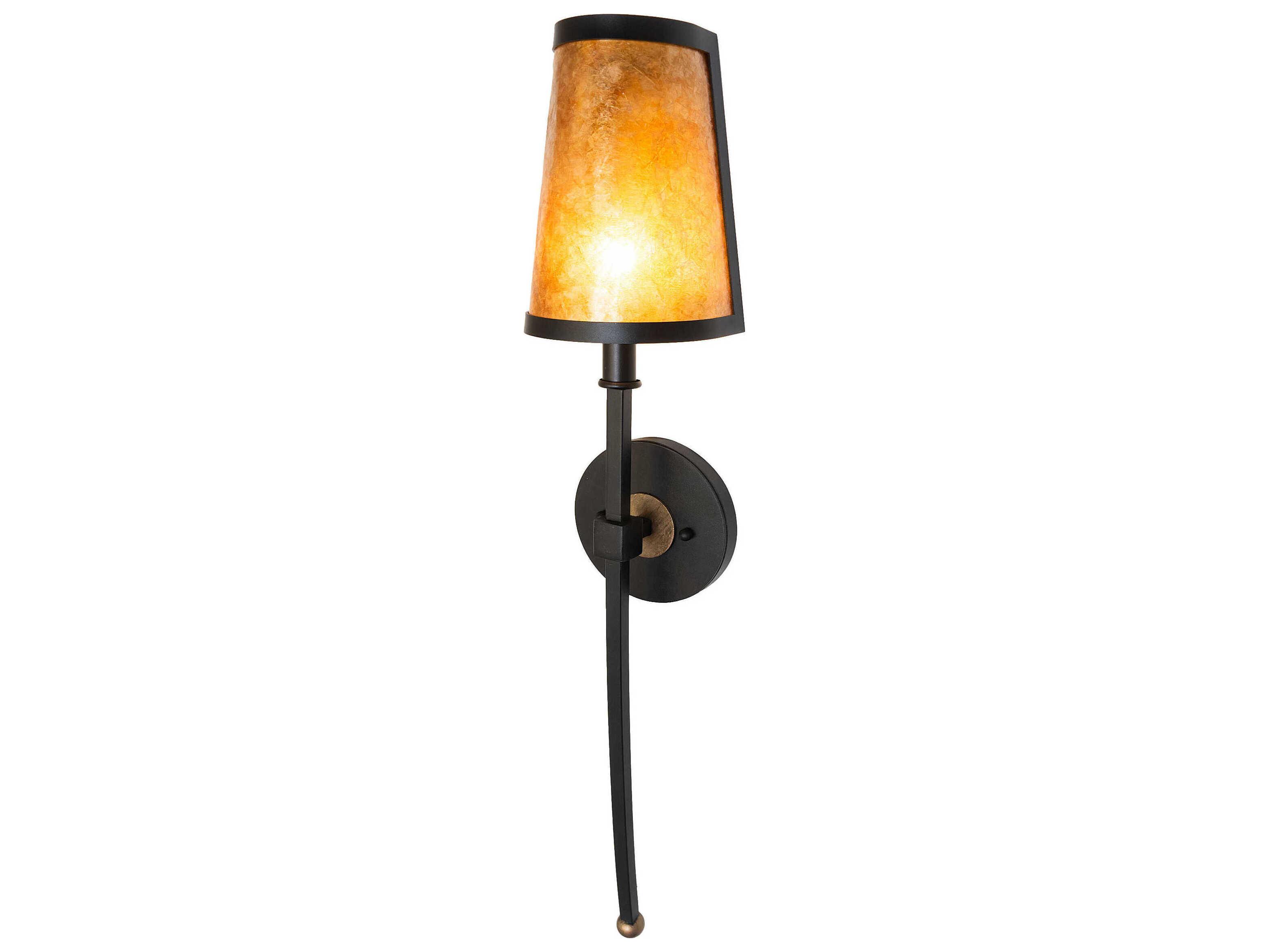 Meyda Verheven 1-Light Textured Black Brushed Gold Wall Sconce