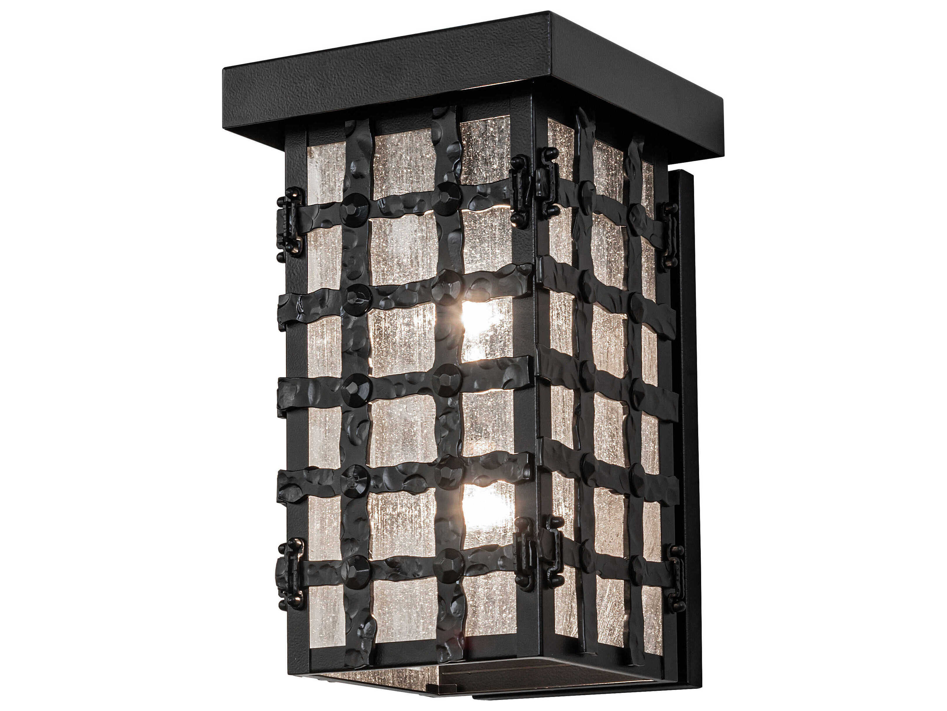 Meyda Clavos 2-Light Black Satin Wrought Iron Outdoor Wall Light