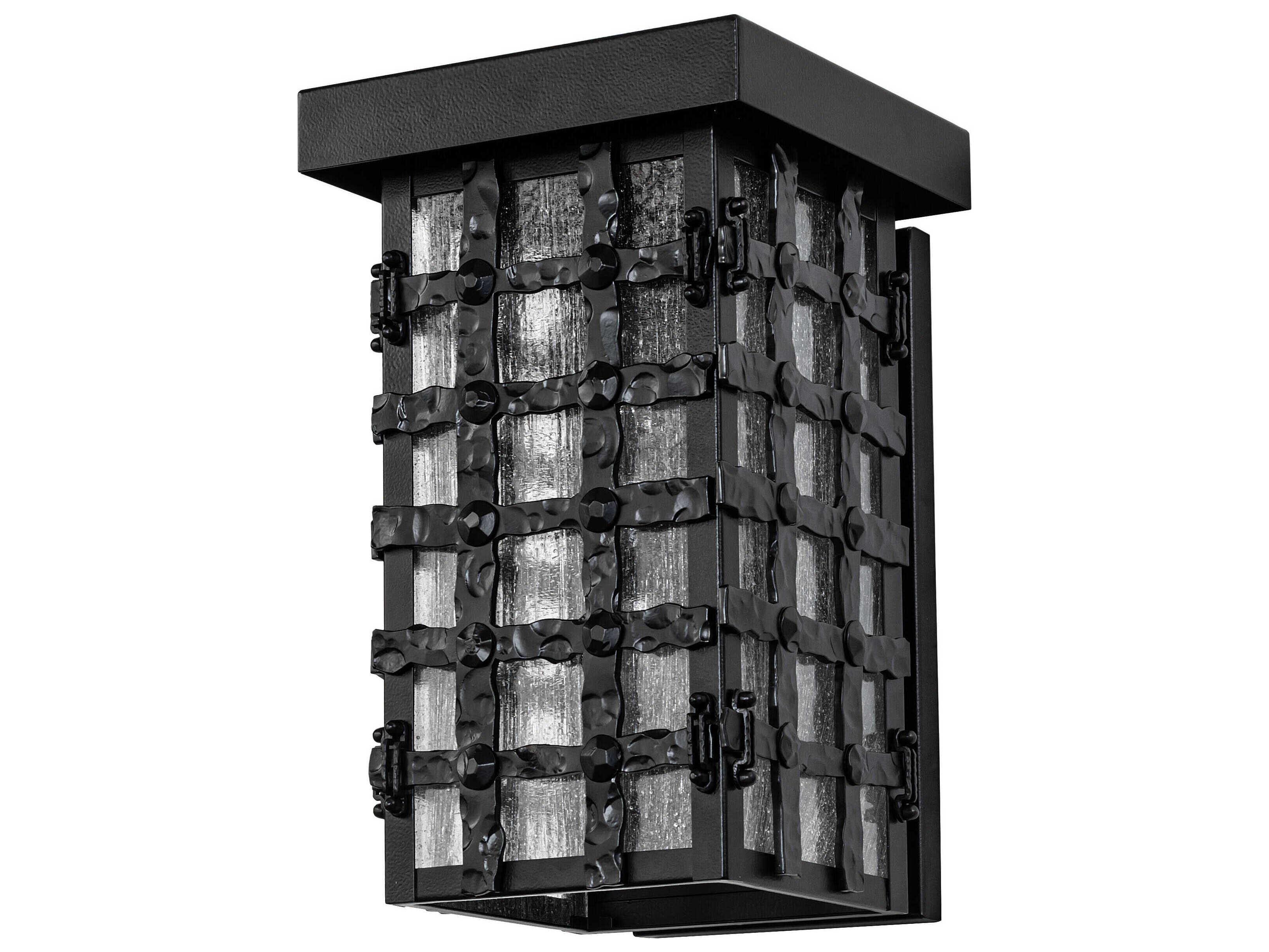 Meyda Clavos 2-Light Black Satin Wrought Iron Outdoor Wall Light