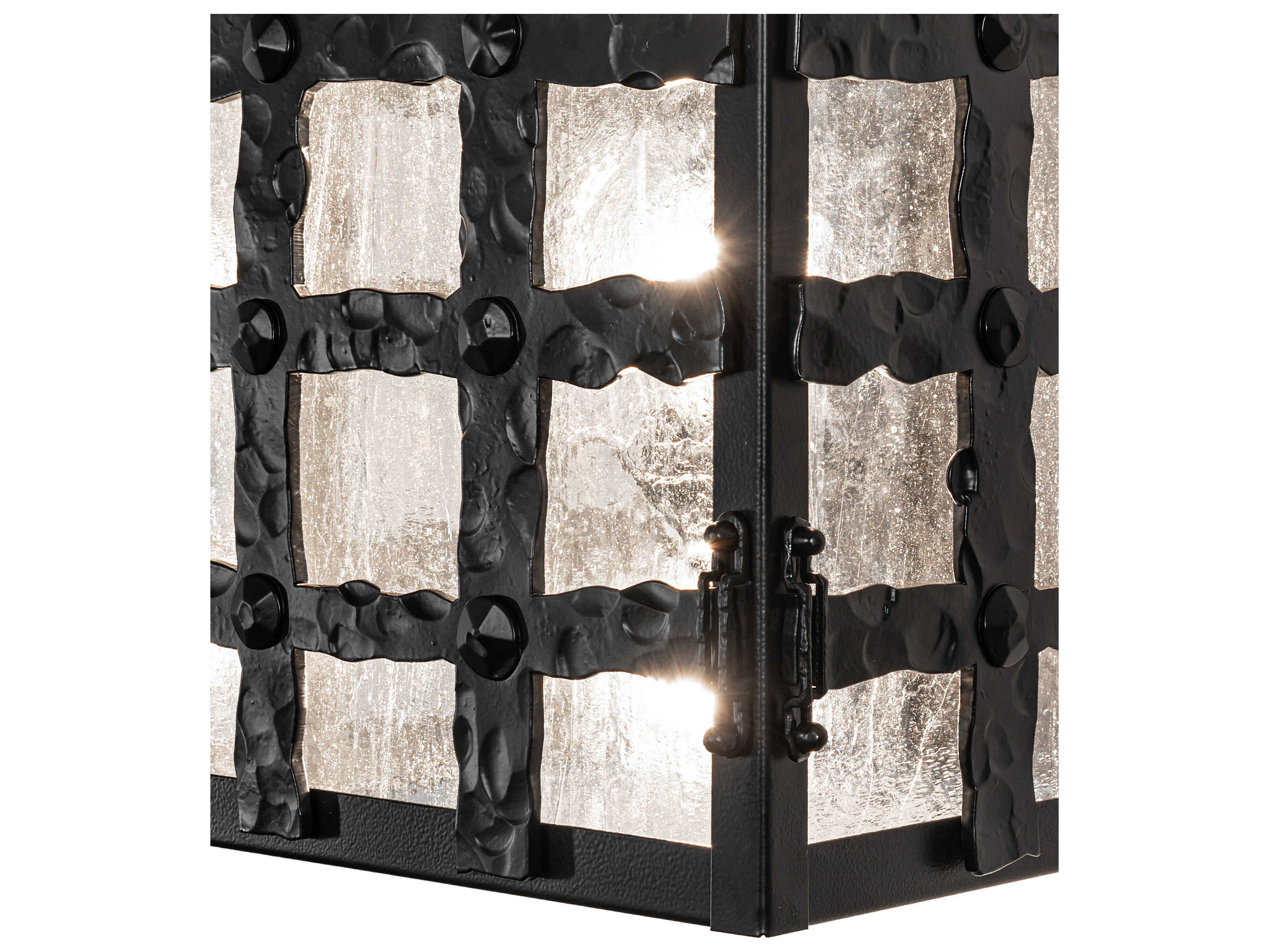Meyda Clavos 4-Light Black Satin Wrought Iron Outdoor Wall Light