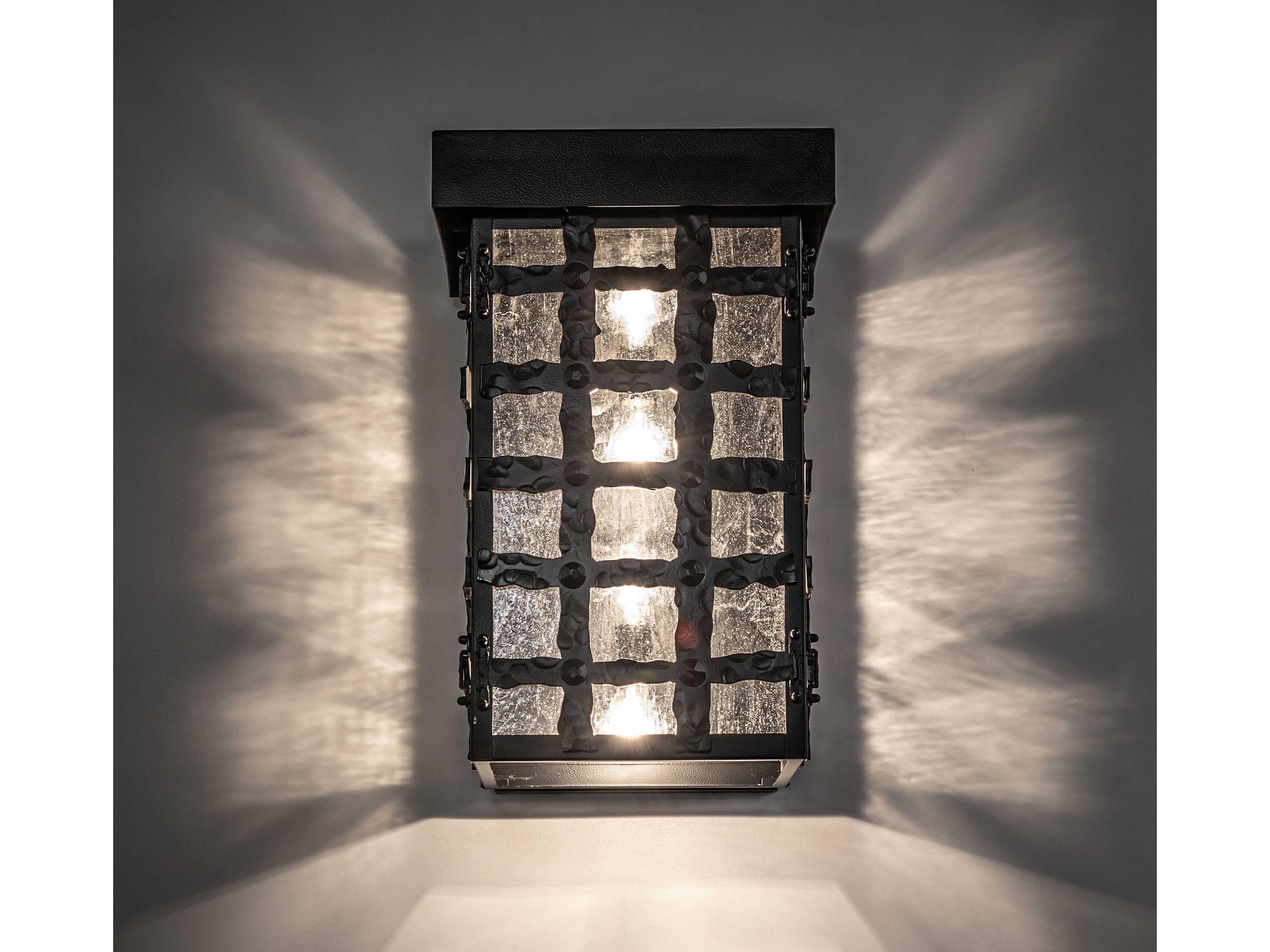 Meyda Clavos 4-Light Black Satin Wrought Iron Outdoor Wall Light