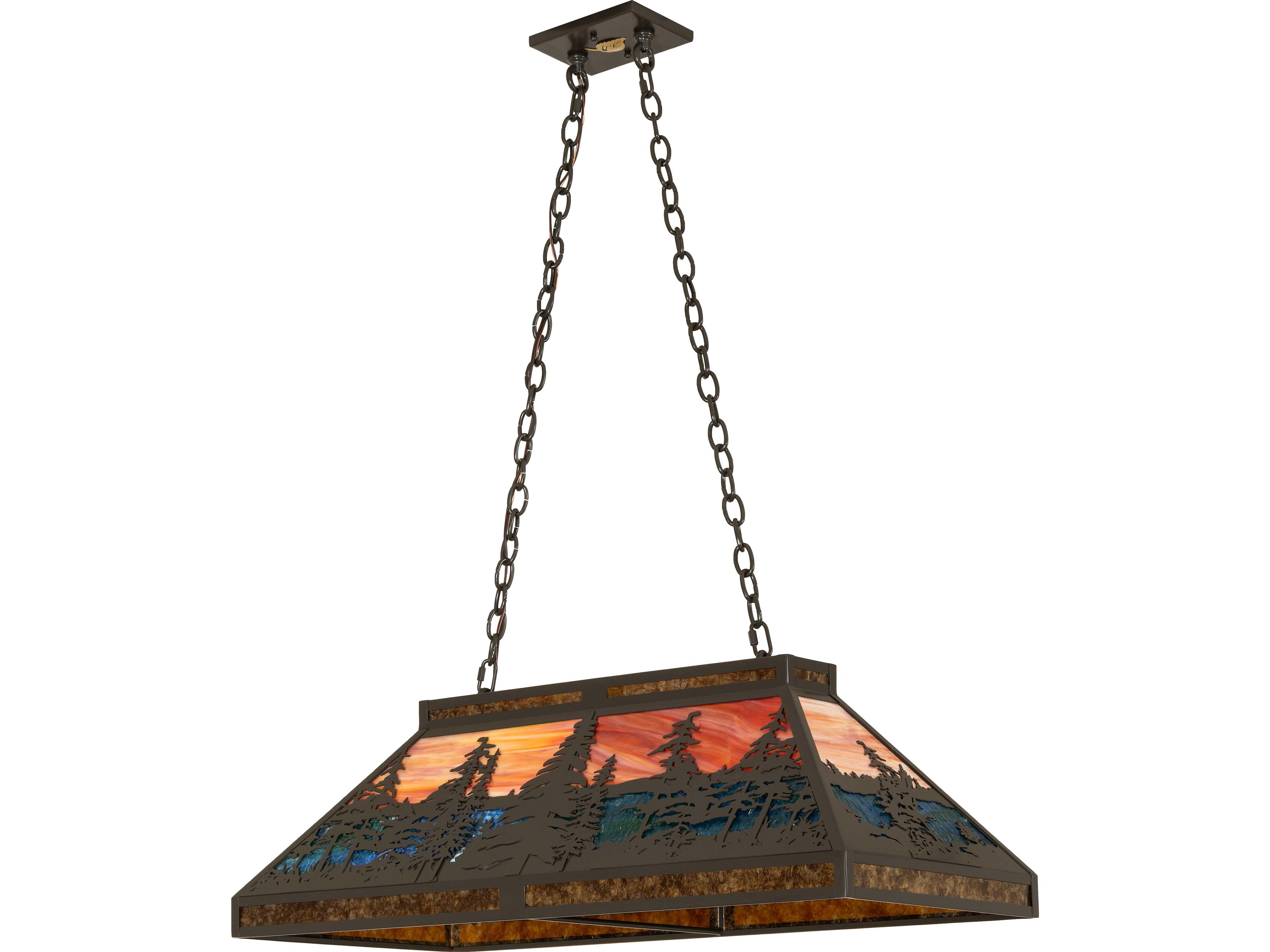 Meyda Tall Pines 6-Light Bronze Traditional Linear Island Pendant