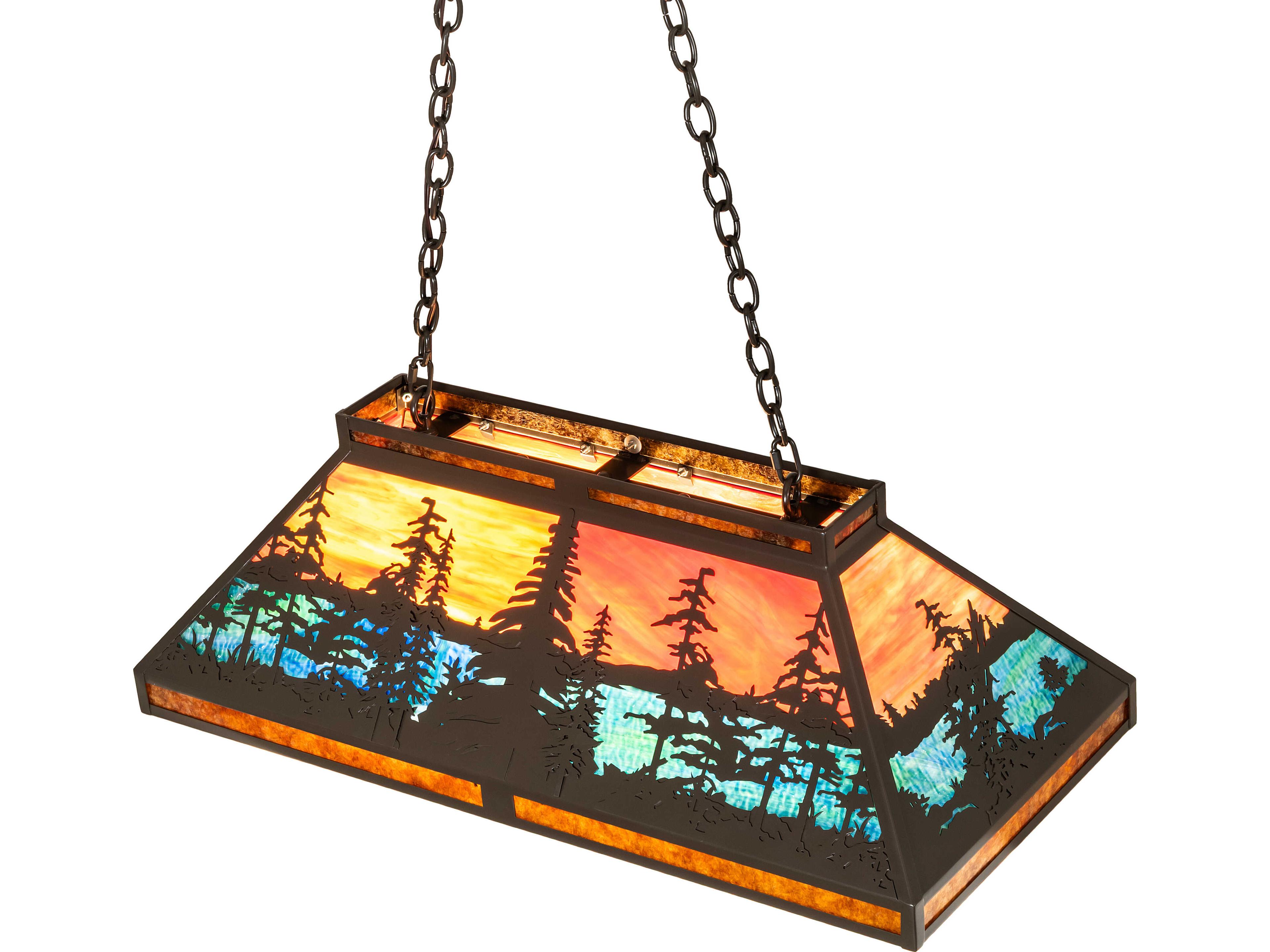 Meyda Tall Pines 6-Light Bronze Traditional Linear Island Pendant