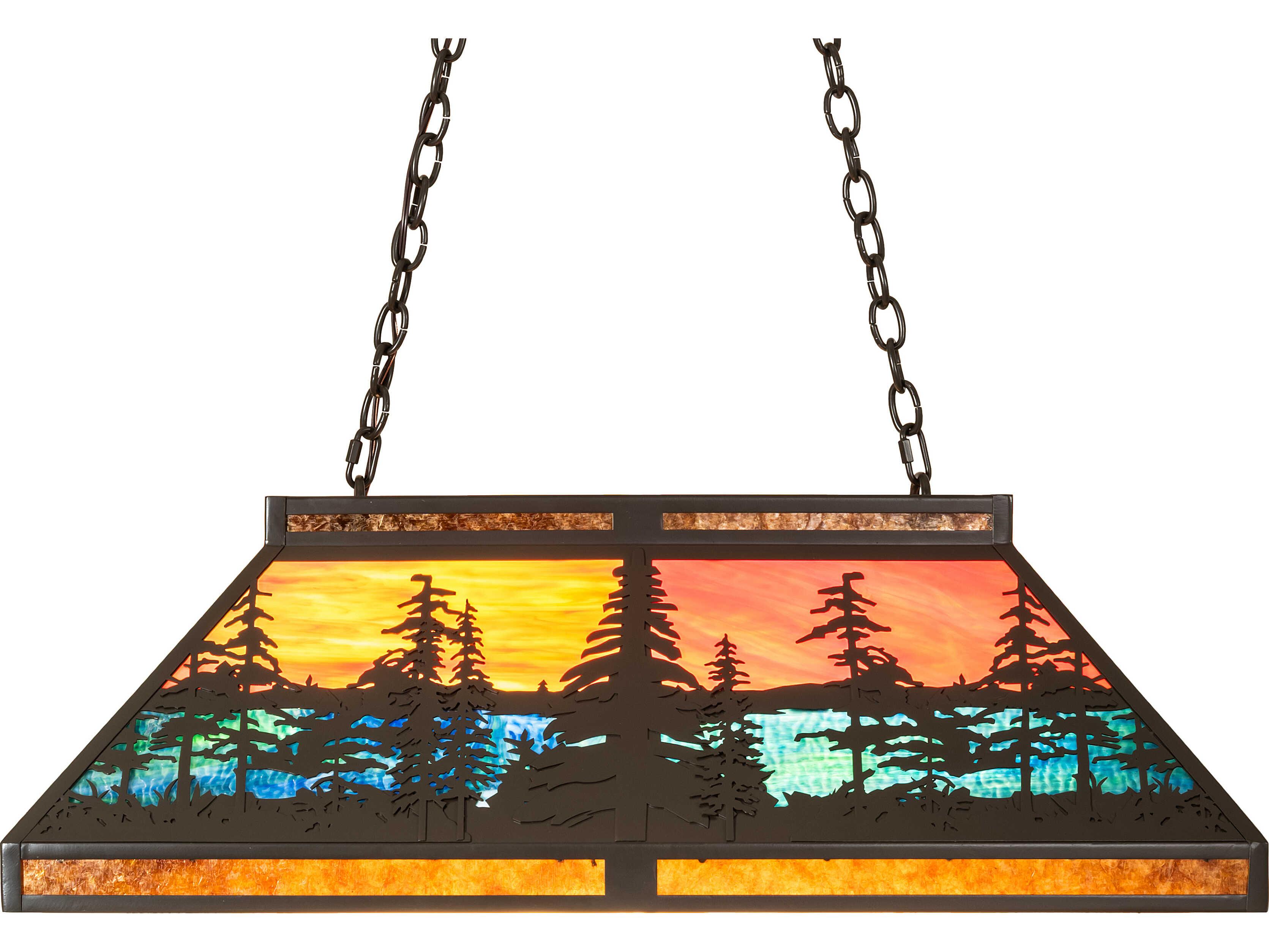 Meyda Tall Pines 6-Light Bronze Traditional Linear Island Pendant