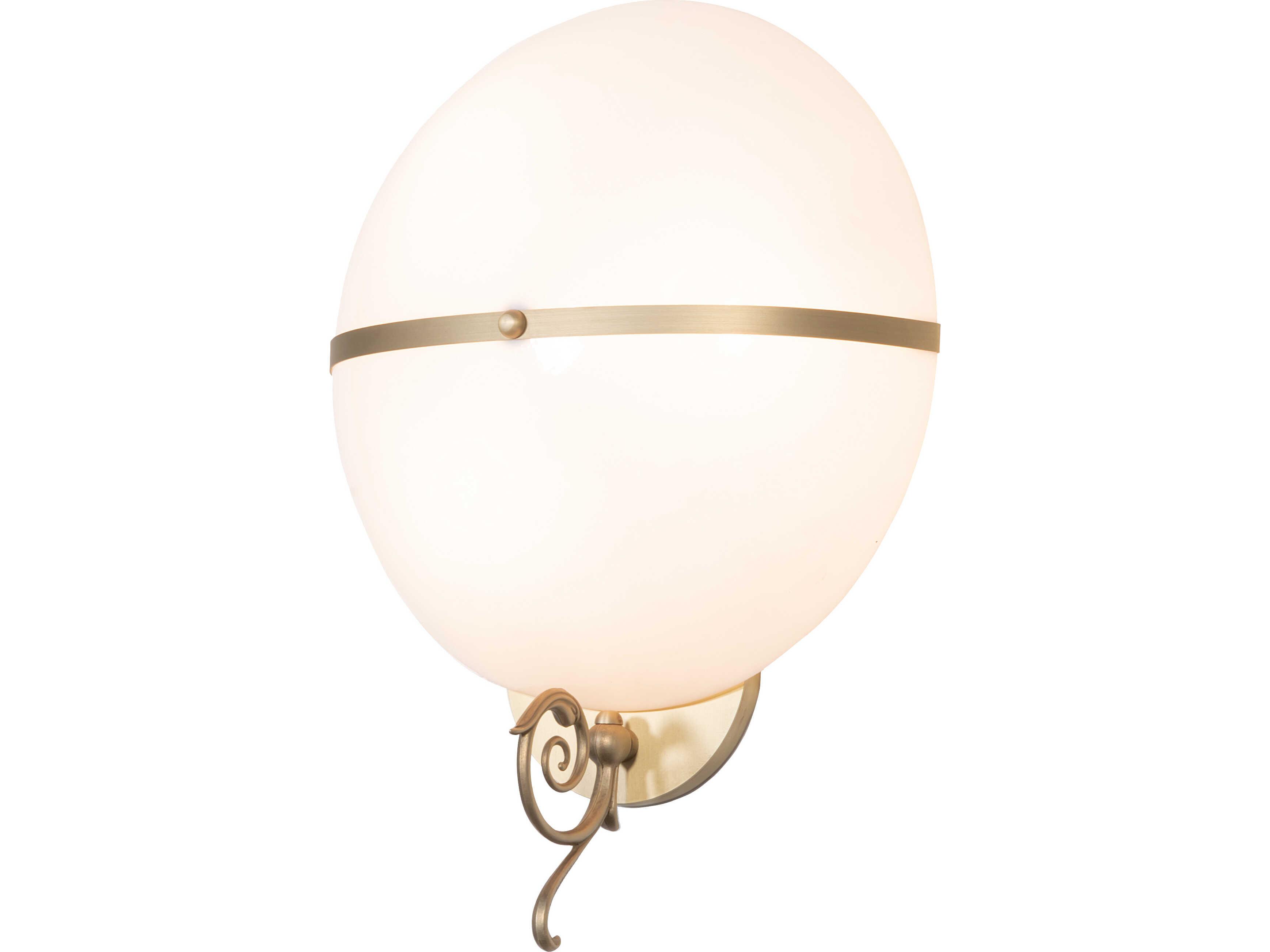 Meyda Toccata 3-Light White Opal Art Glass Brass Wall Sconce