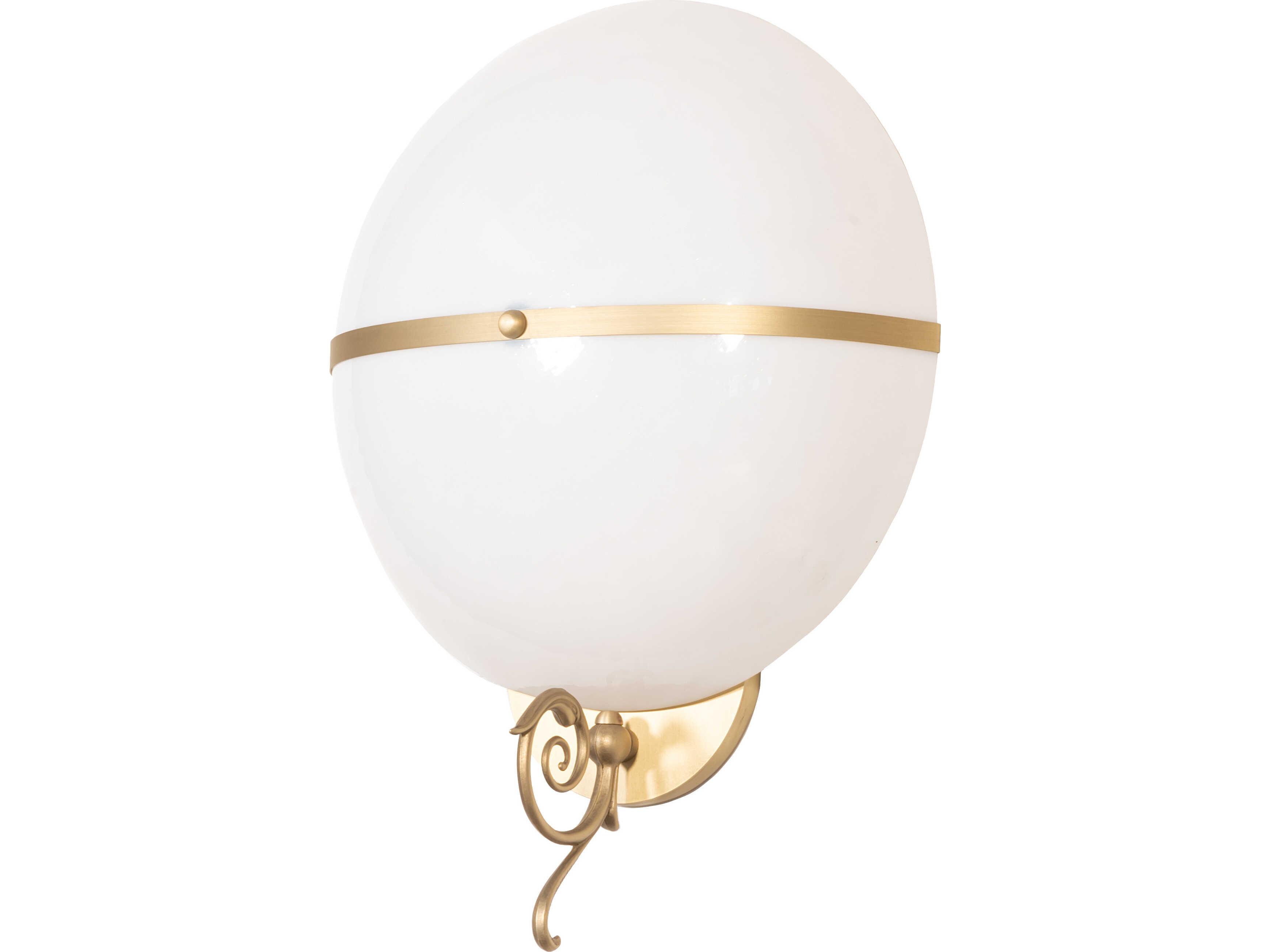 Meyda Toccata 3-Light White Opal Art Glass Brass Wall Sconce