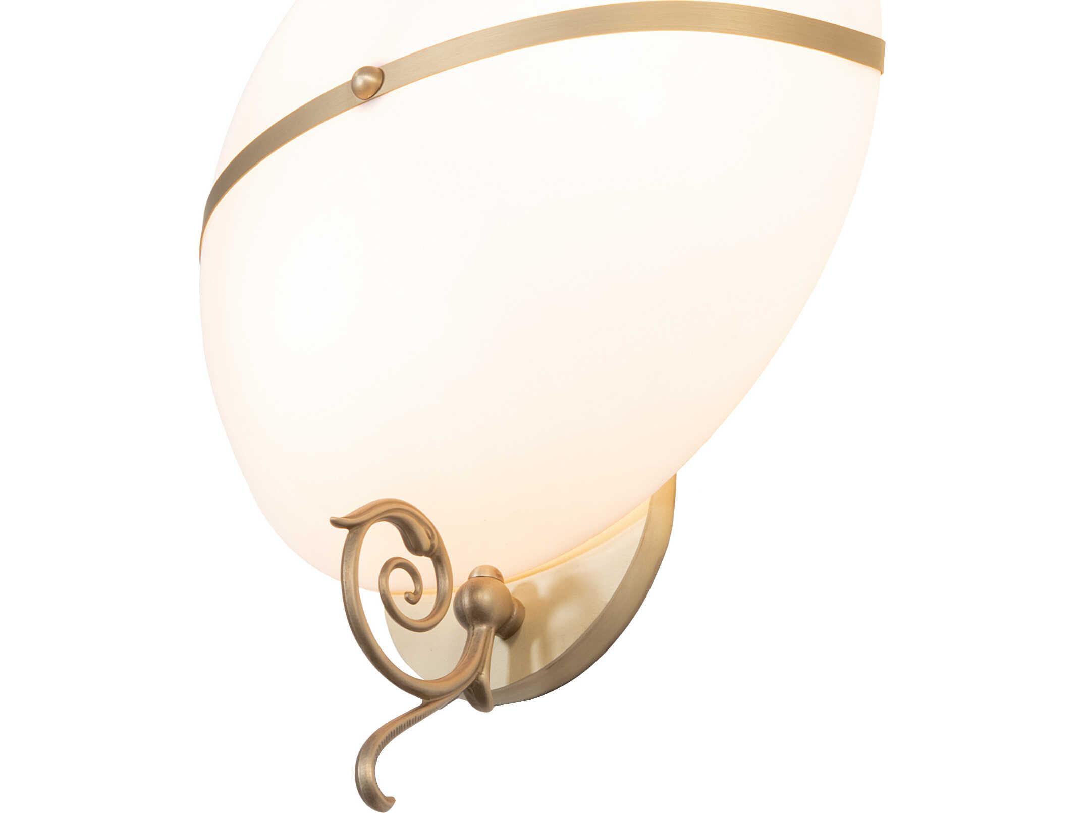 Meyda Toccata 3-Light White Opal Art Glass Brass Wall Sconce