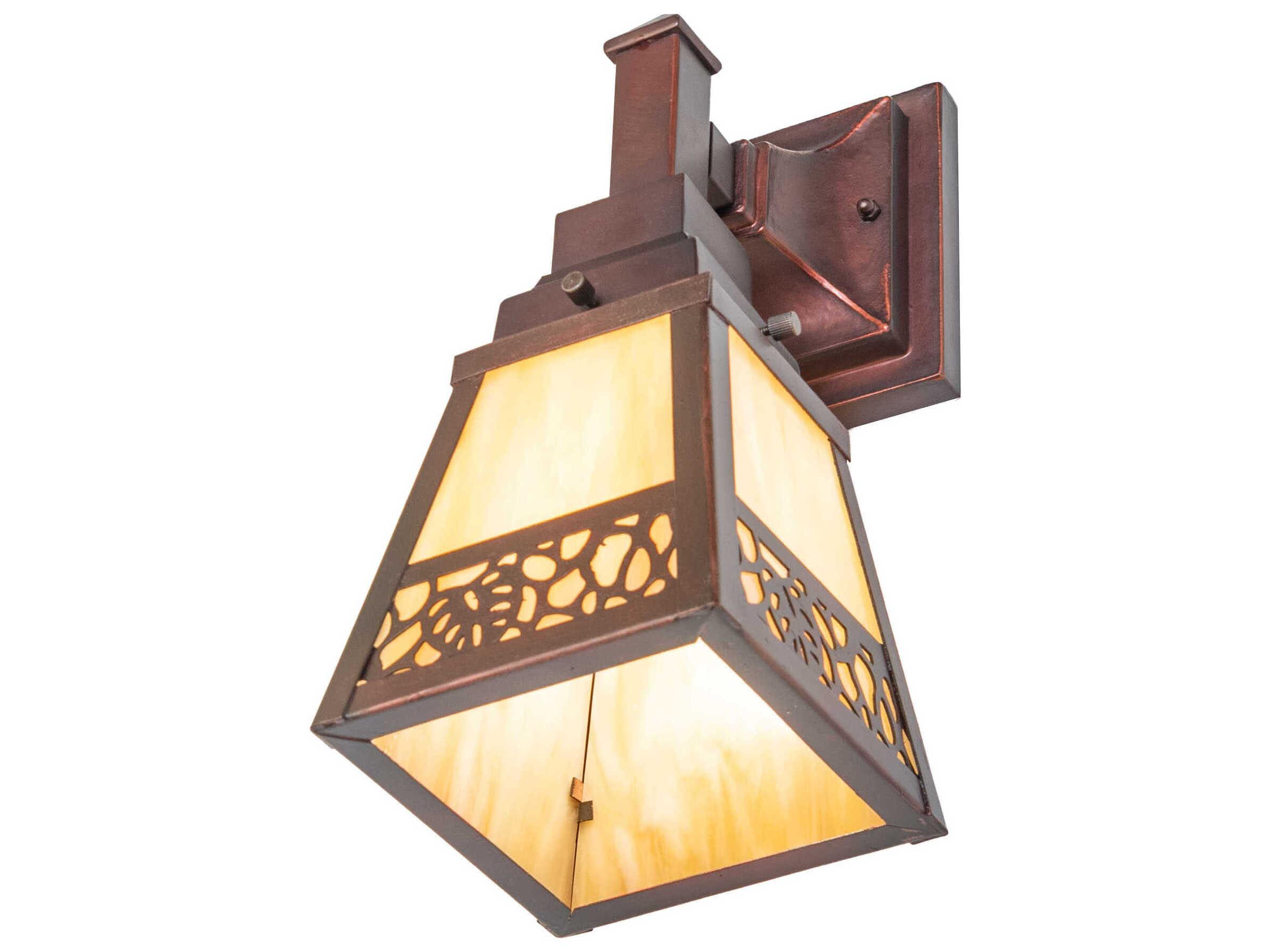 Meyda Mission Lotus Leaf 1-Light Mahogany Bronze Wall Sconce