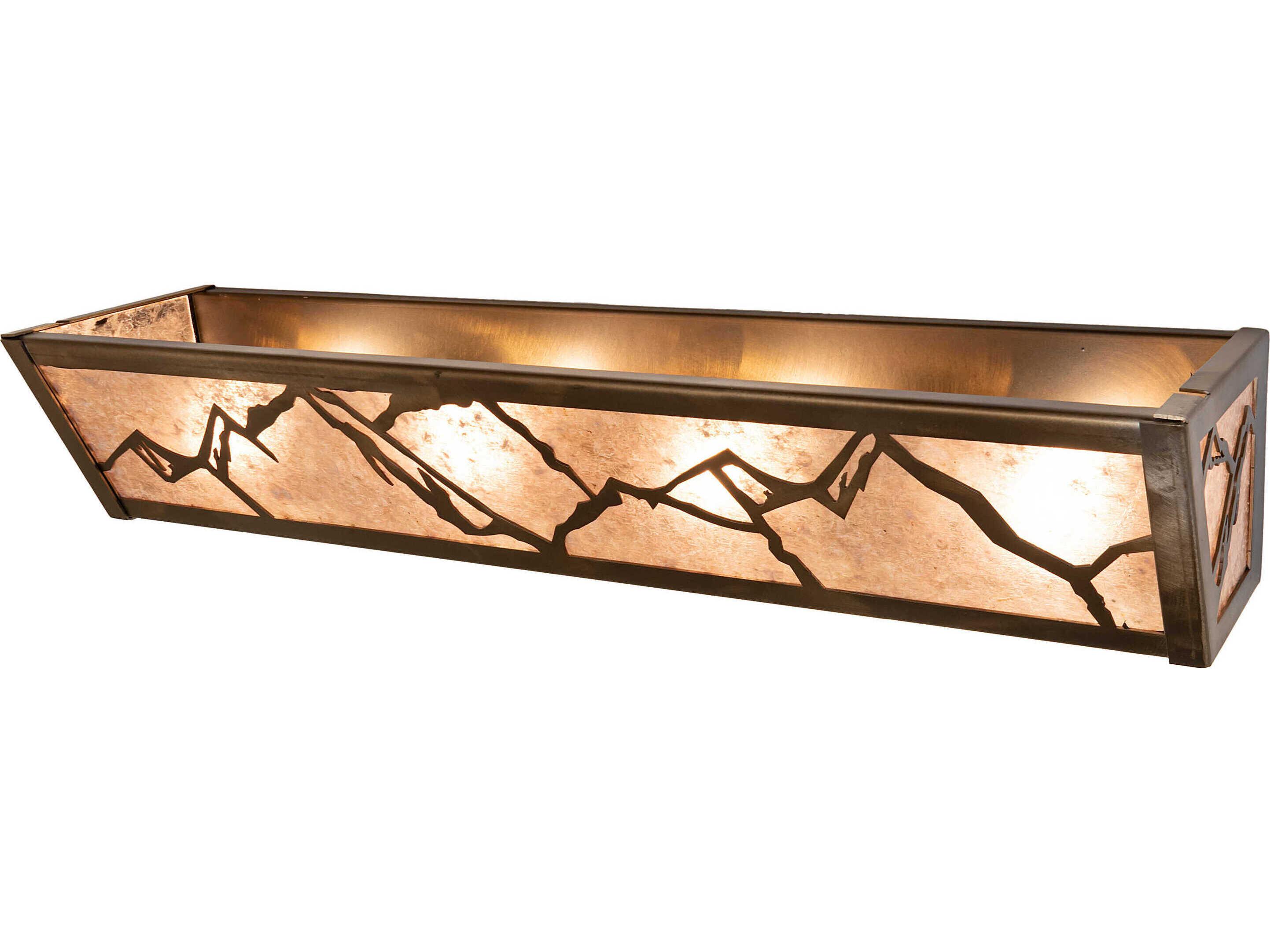 Meyda Mountains 4-Light Antique Copper Vanity Light