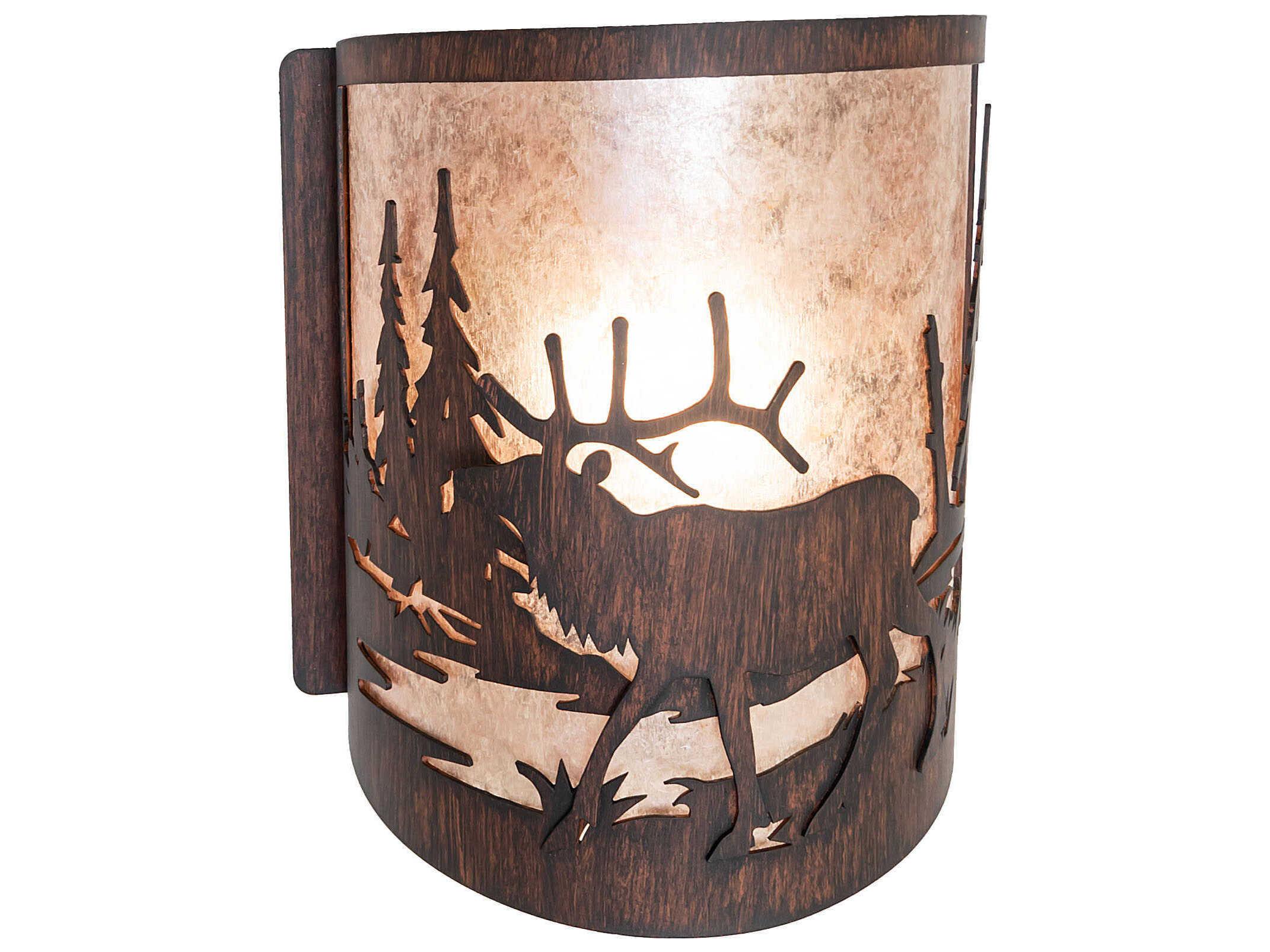 Meyda Elk At Lake 1-Light Driftwood Brown Wall Sconce