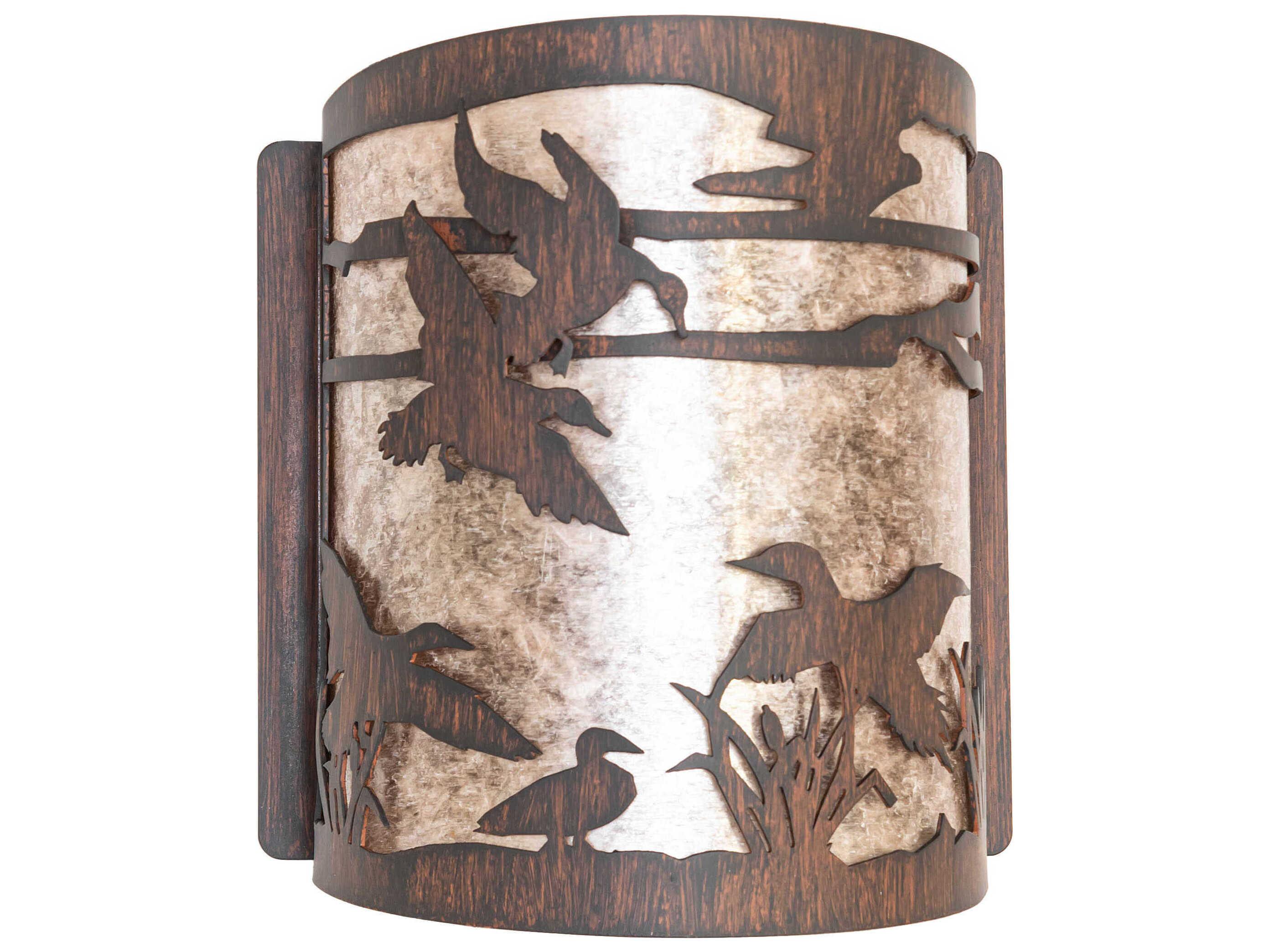 Meyda Ducks In Flight 1-Light Driftwood Brown Wall Sconce