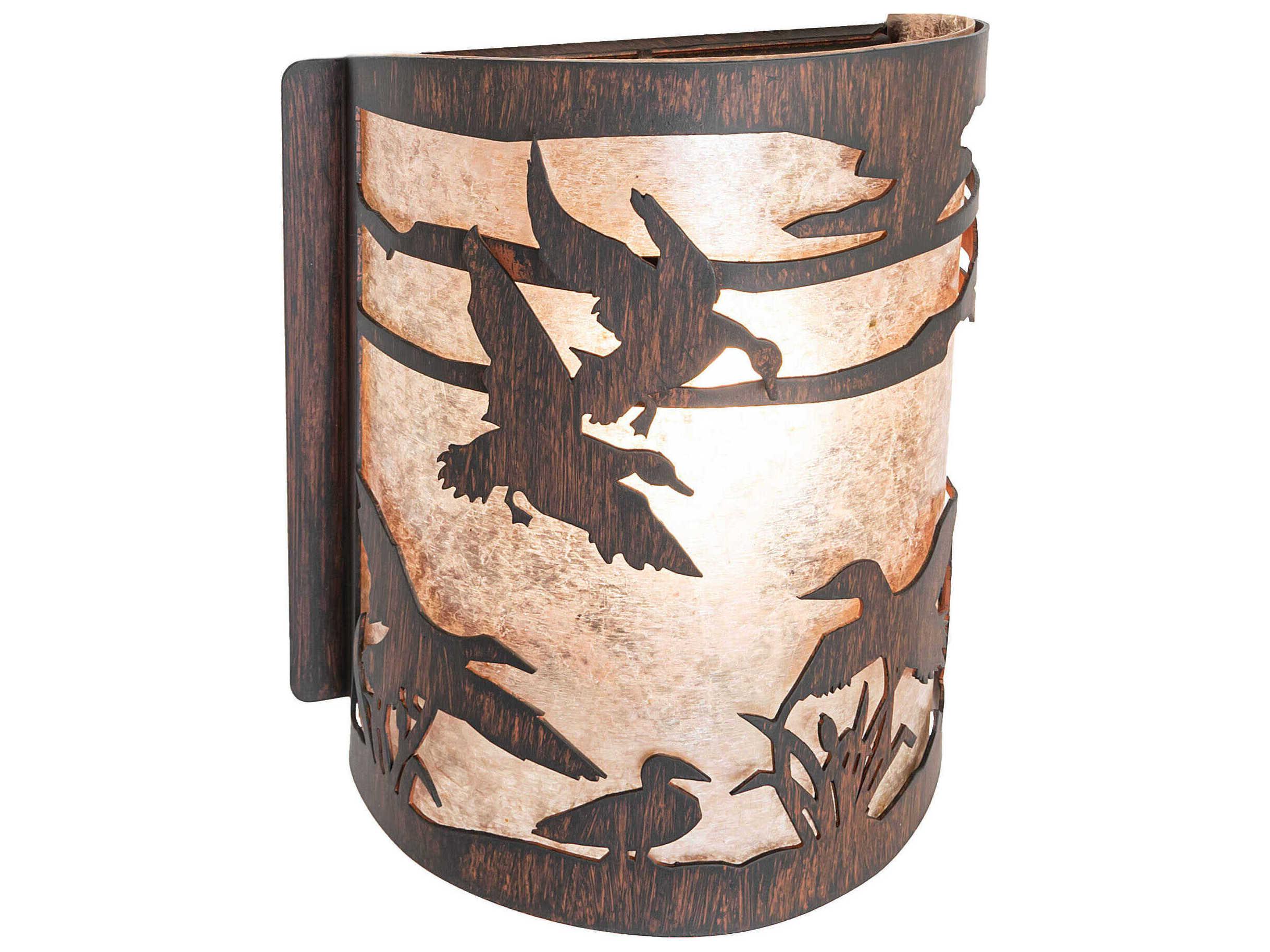 Meyda Ducks In Flight 1-Light Driftwood Brown Wall Sconce