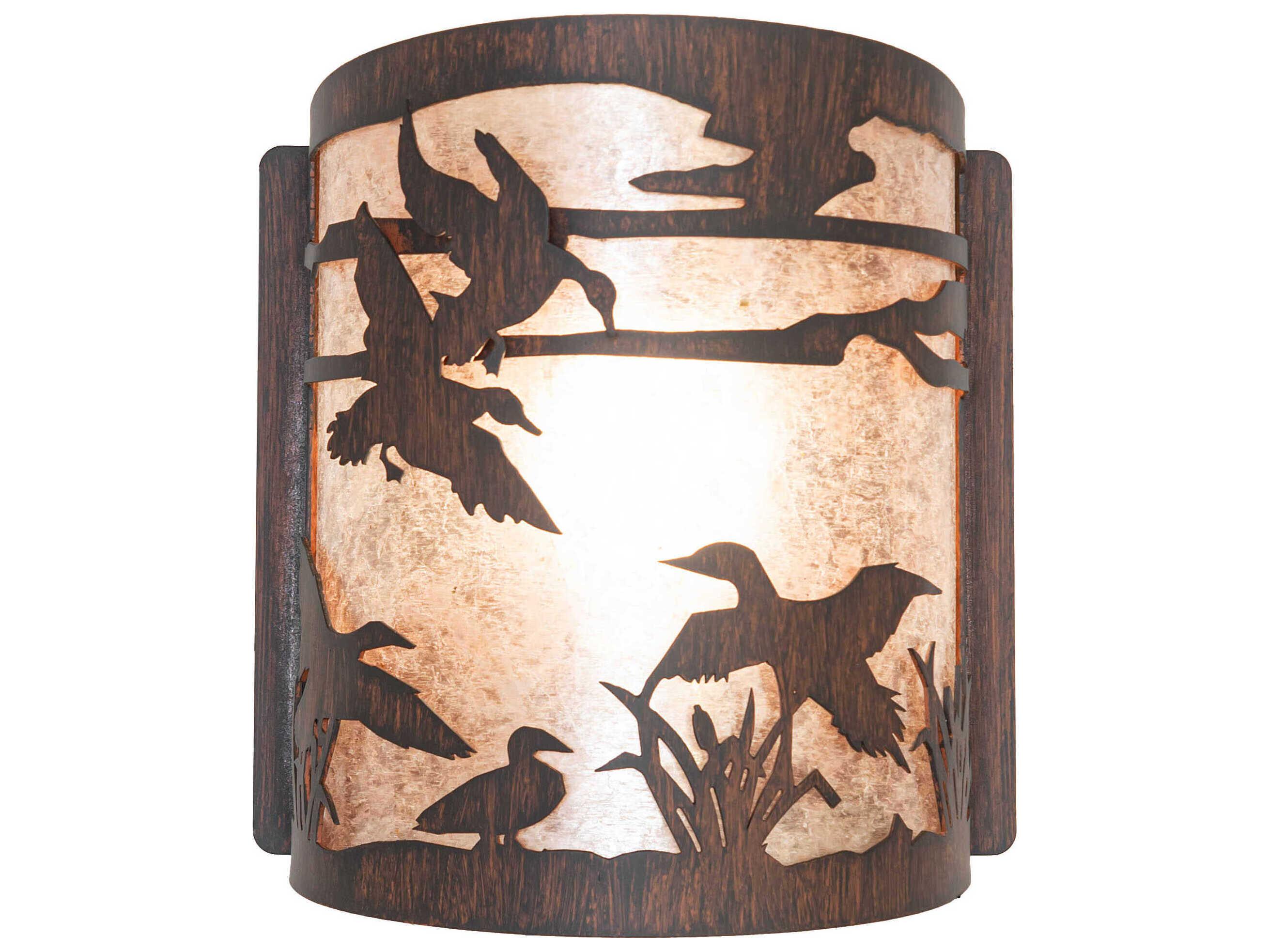 Meyda Ducks In Flight 1-Light Driftwood Brown Wall Sconce