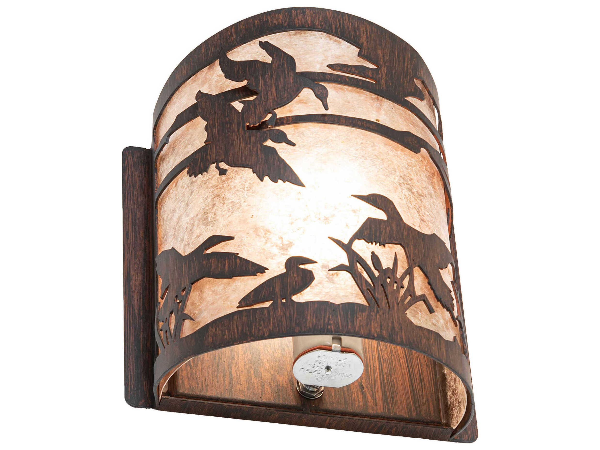 Meyda Ducks In Flight 1-Light Driftwood Brown Wall Sconce