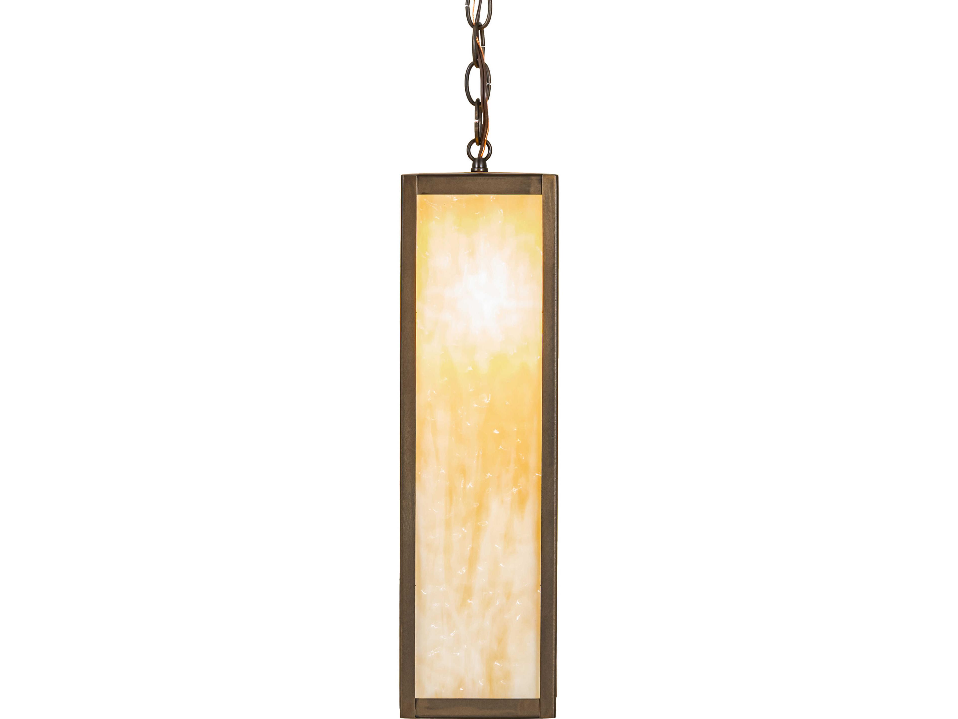 Meyda Cooper 1-Light Beige Art Glass Copper Mini Pendant