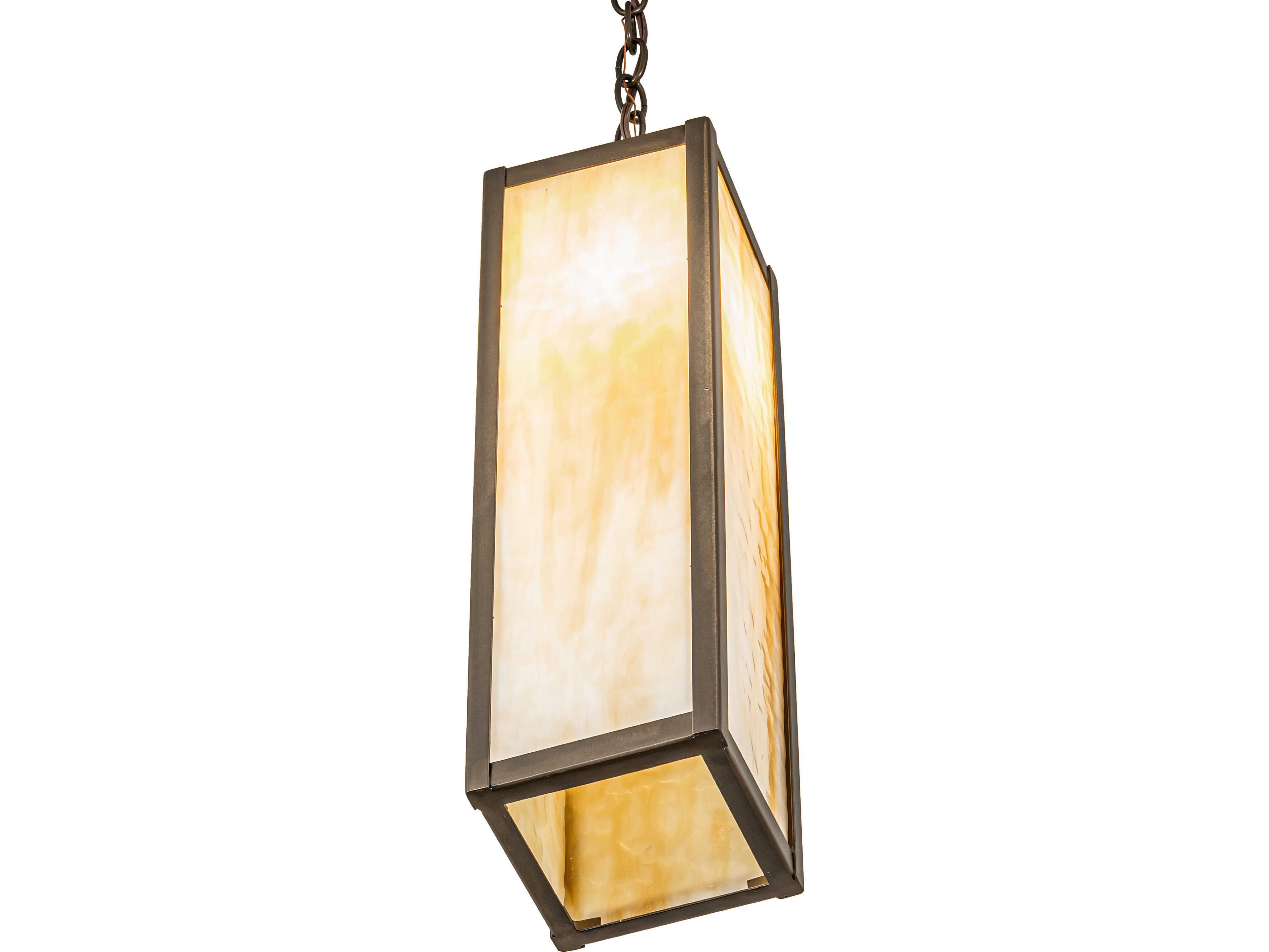 Meyda Cooper 1-Light Beige Art Glass Copper Mini Pendant