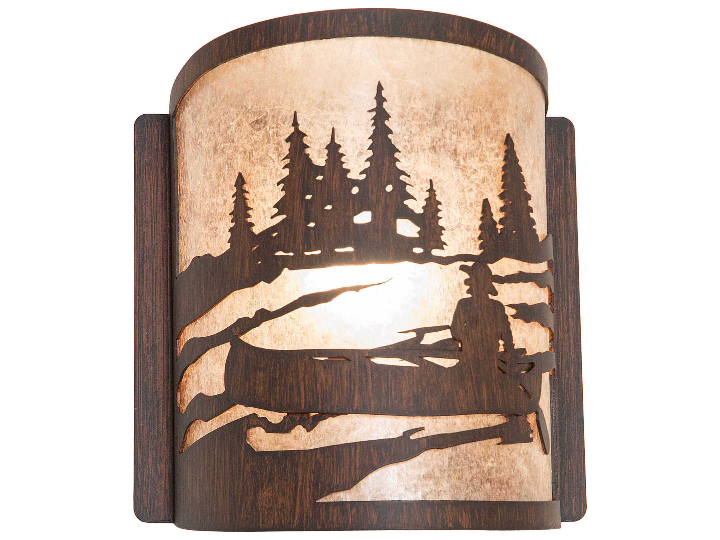 Meyda Canoe At Lake 1-Light Driftwood Brown Wall Sconce