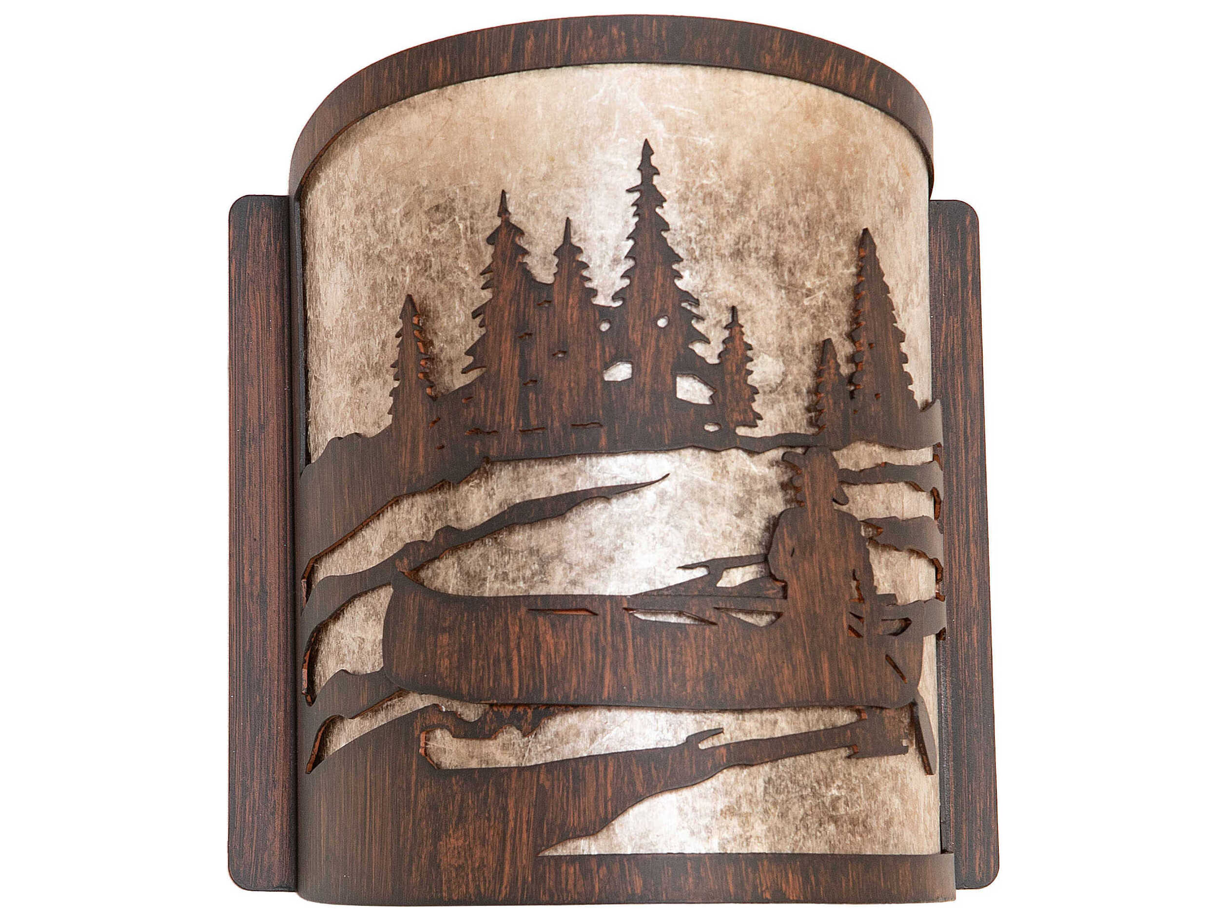 Meyda Canoe At Lake 1-Light Driftwood Brown Wall Sconce