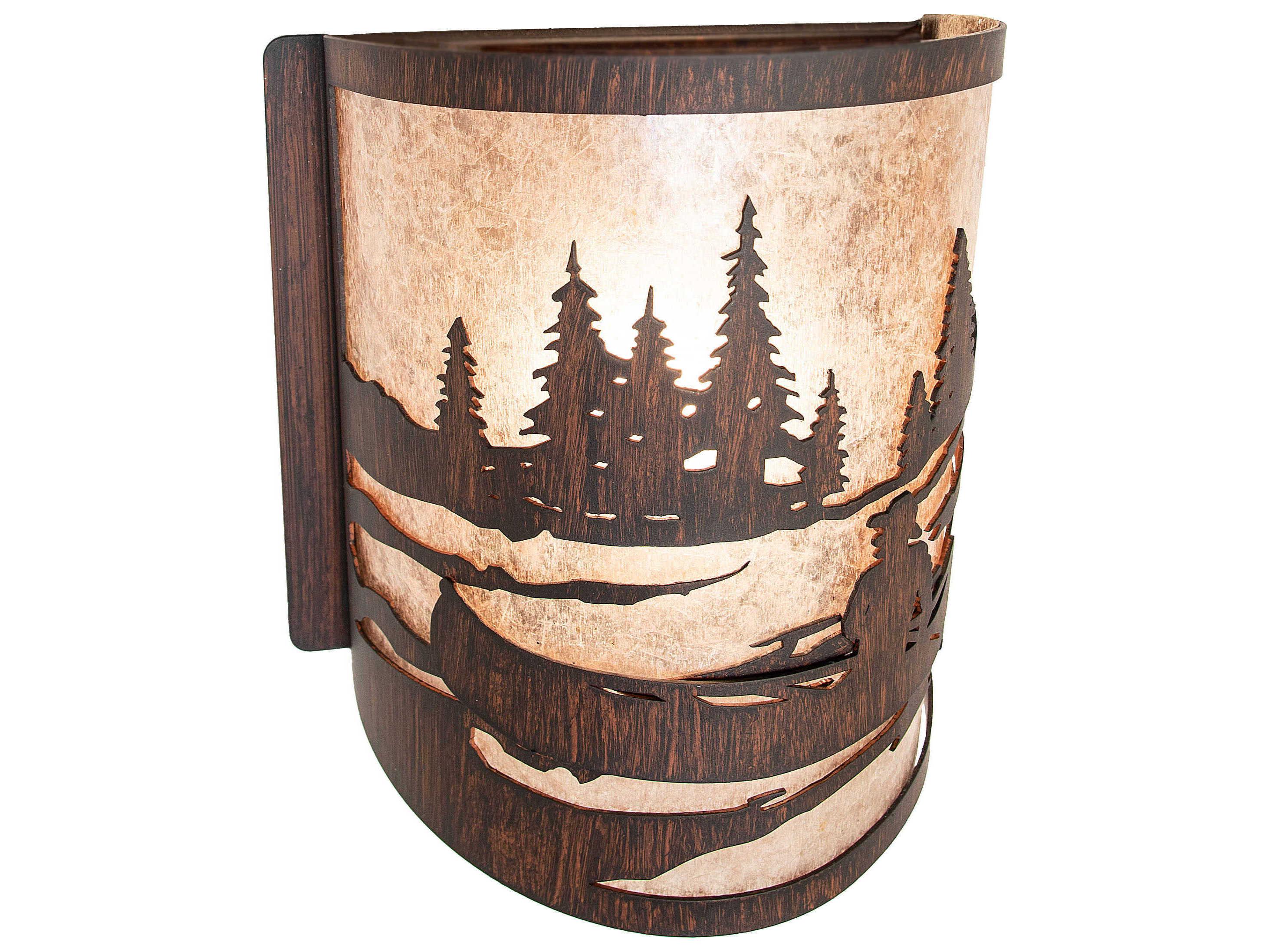 Meyda Canoe At Lake 1-Light Driftwood Brown Wall Sconce