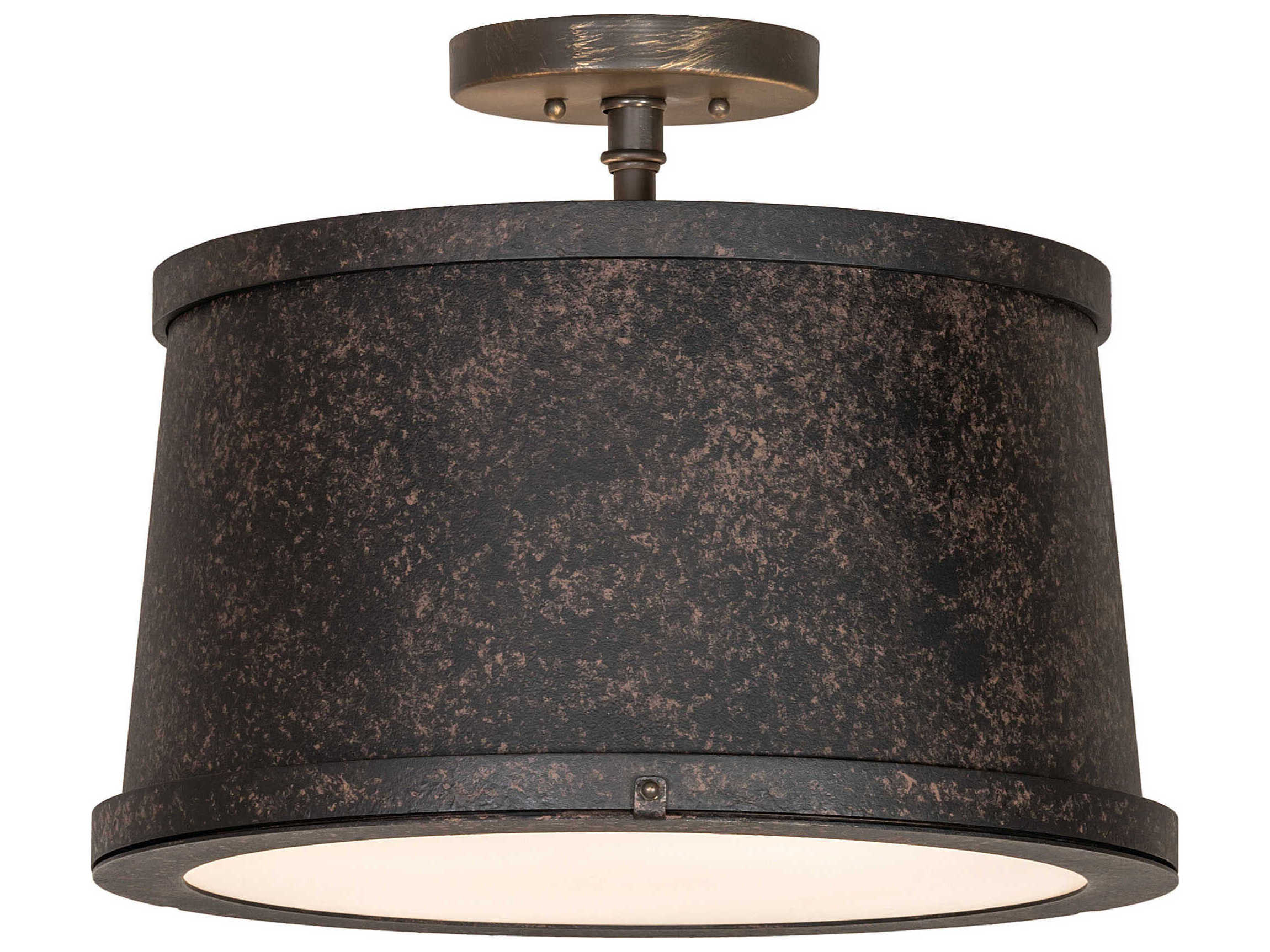 Meyda Cilindro 3-Light Coffee Bean Semi Flush Mount