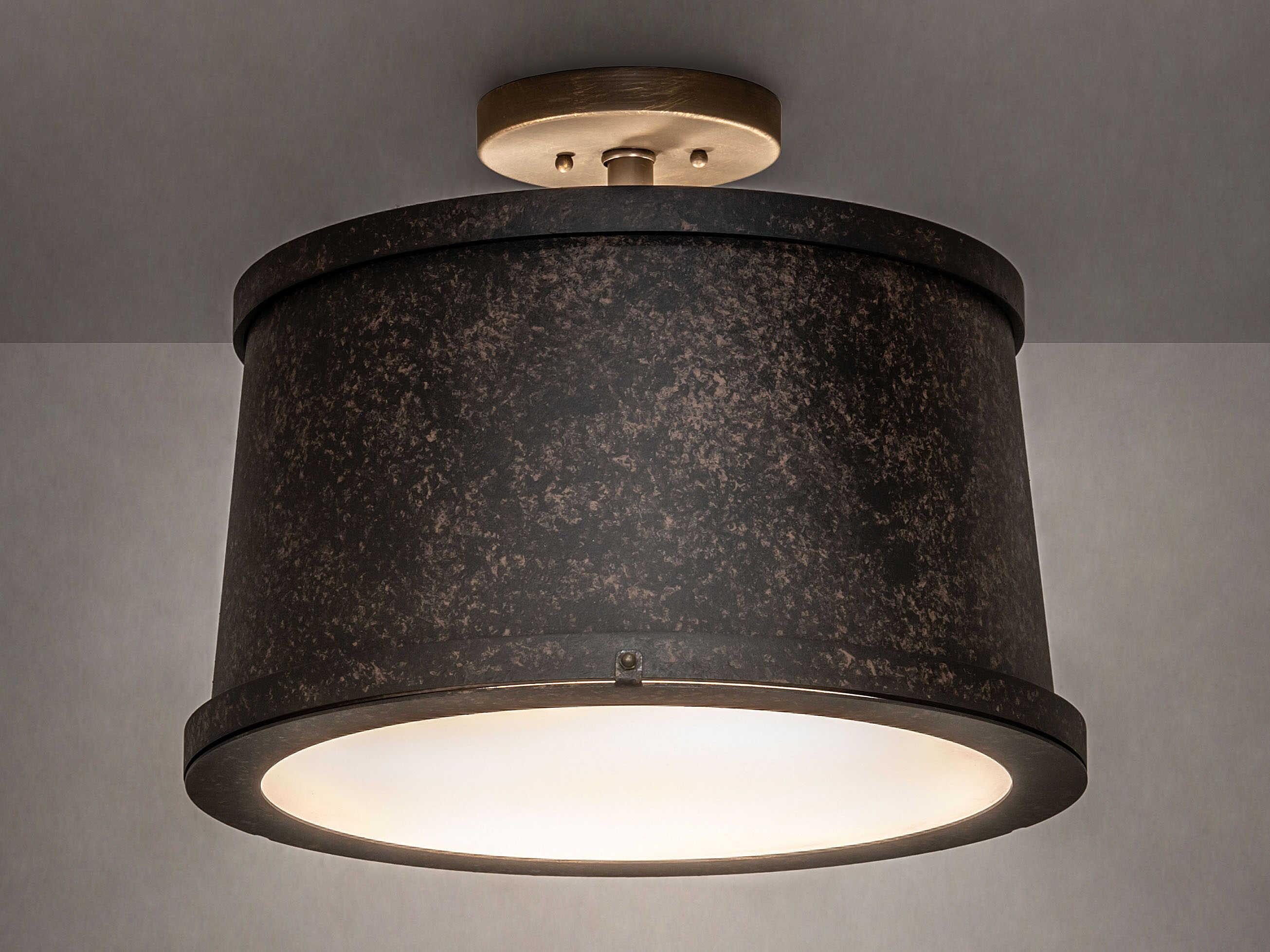 Meyda Cilindro 3-Light Coffee Bean Semi Flush Mount