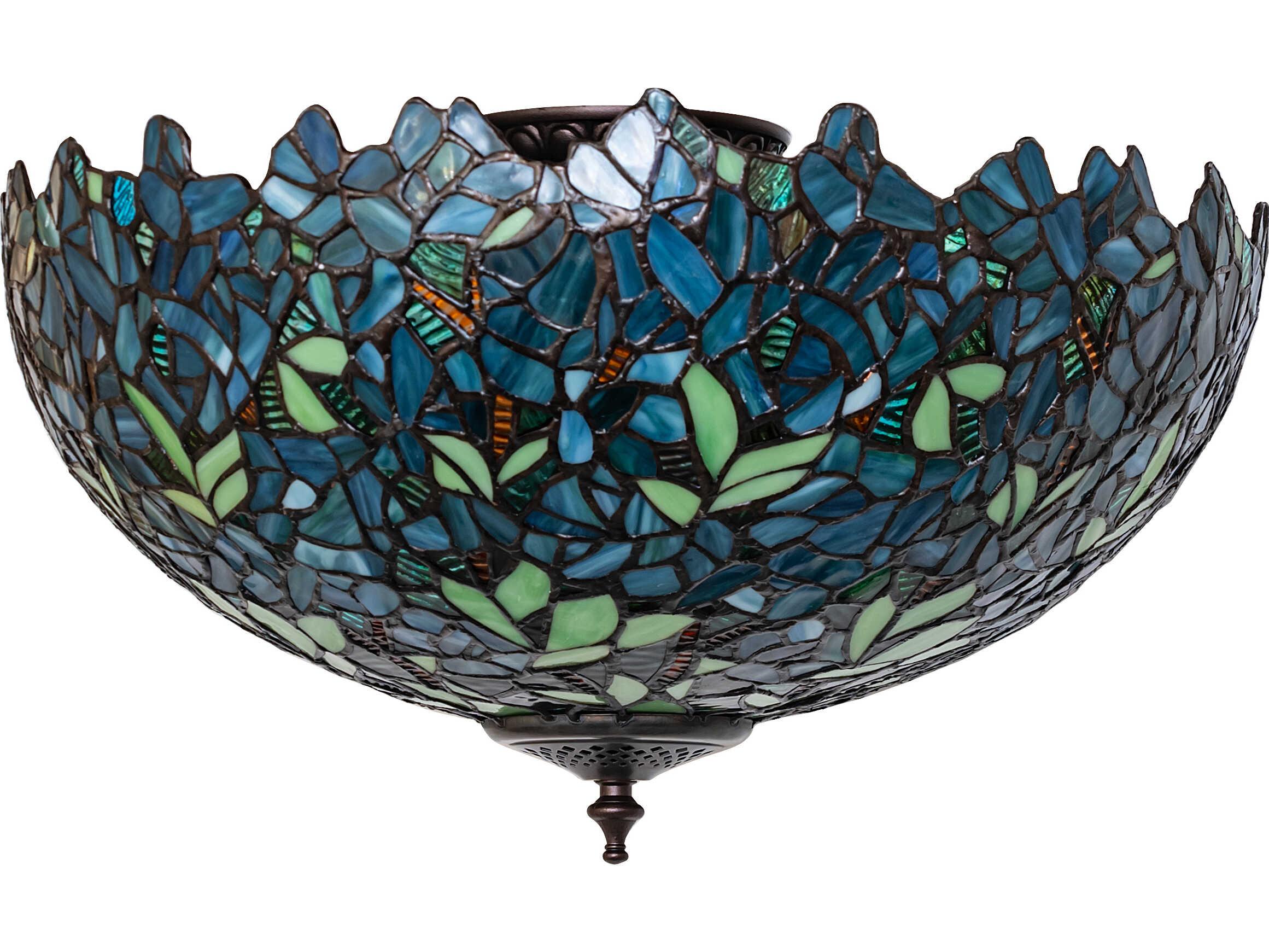 Meyda Nightfall Wisteria 3-Light Bronze Traditional Flush Mount