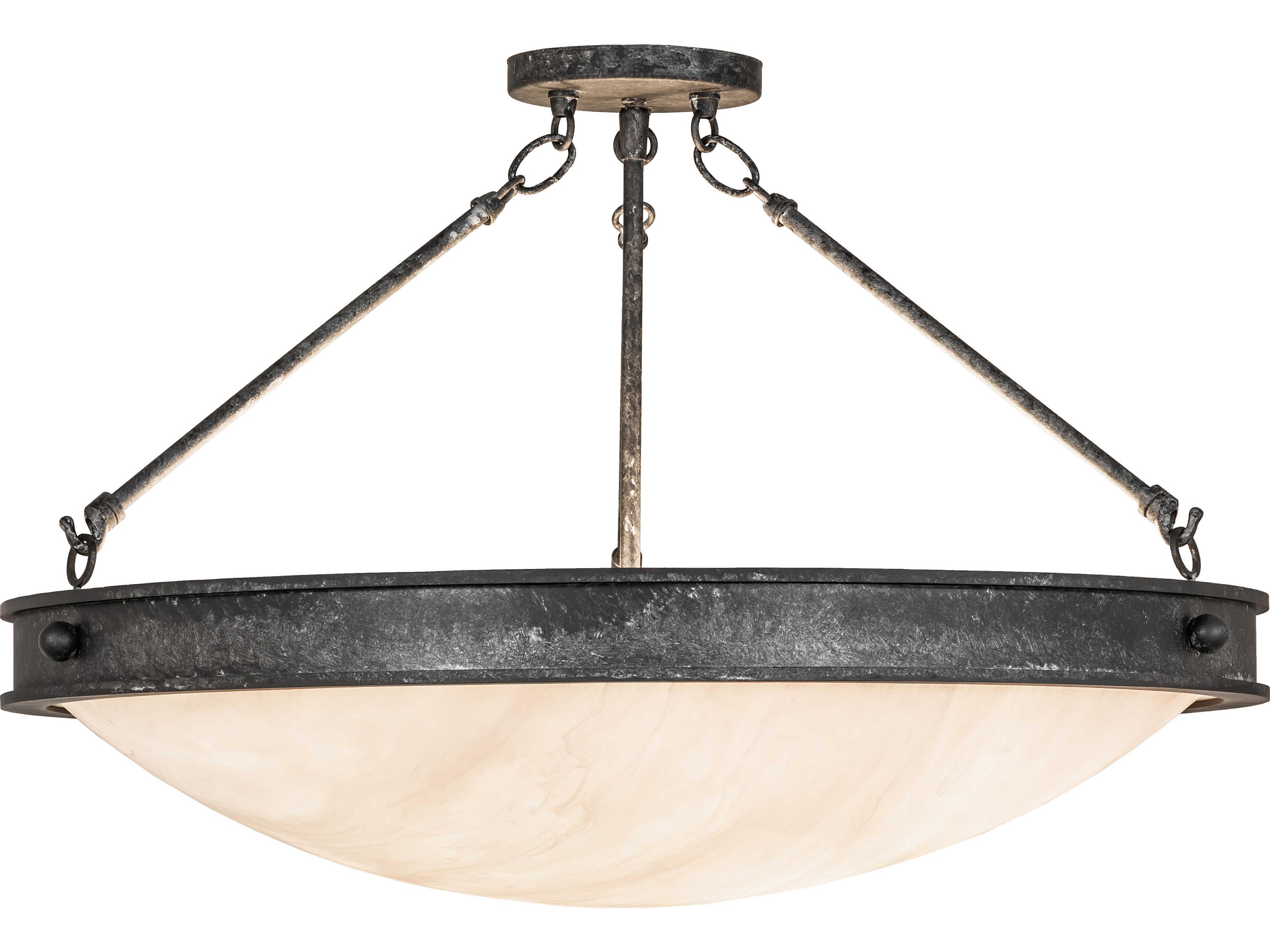 Meyda Dionne 3-Light Fleshtone Idalight Gray Semi Flush Mount