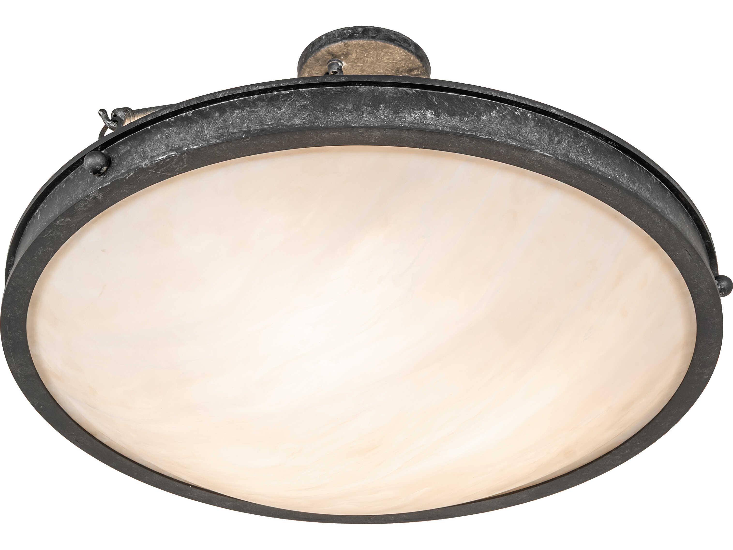 Meyda Dionne 3-Light Fleshtone Idalight Gray Semi Flush Mount