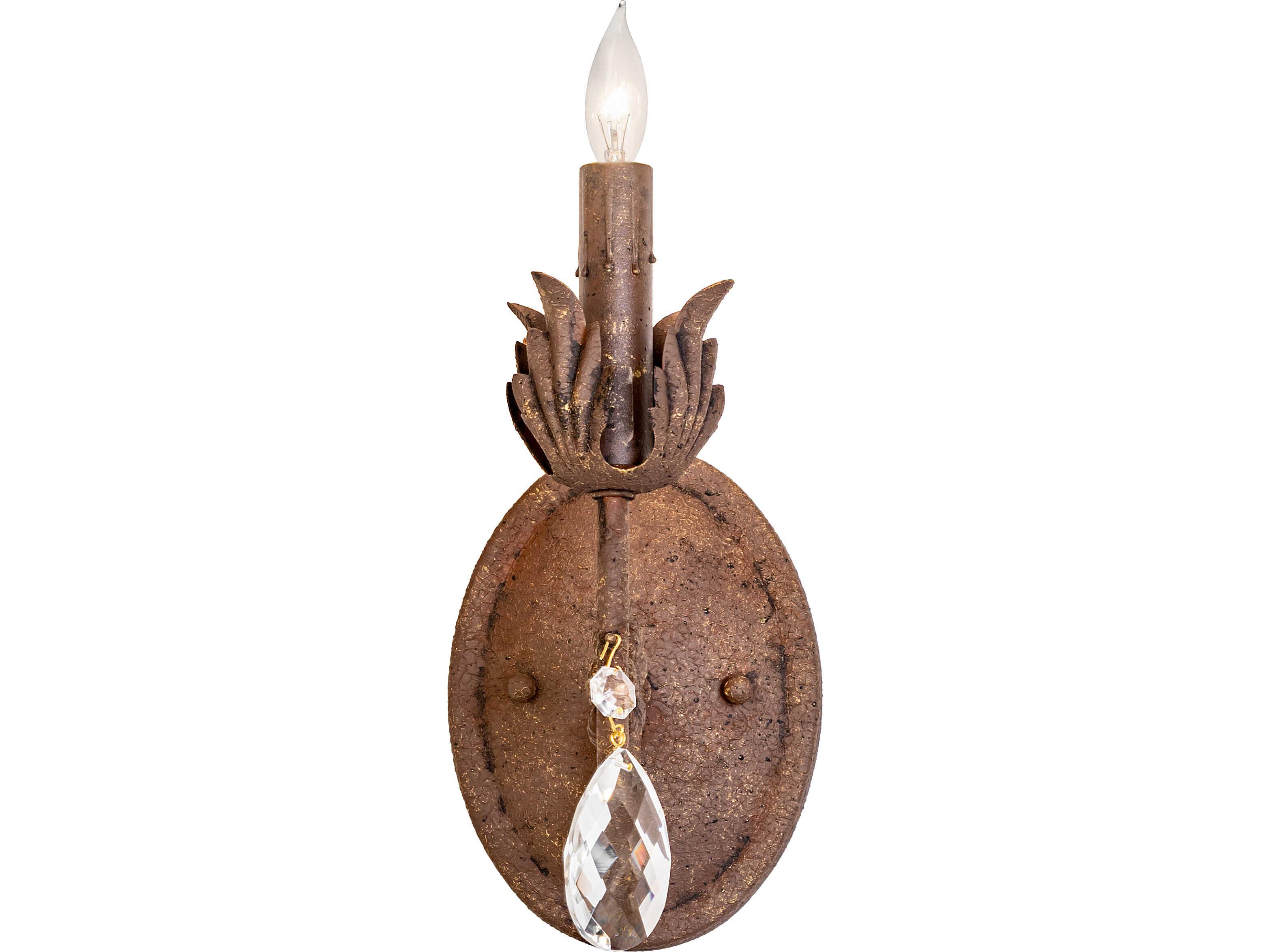 Meyda Antonia 1-Light Antiquity Textured Bronze Traditional Wall Sconce