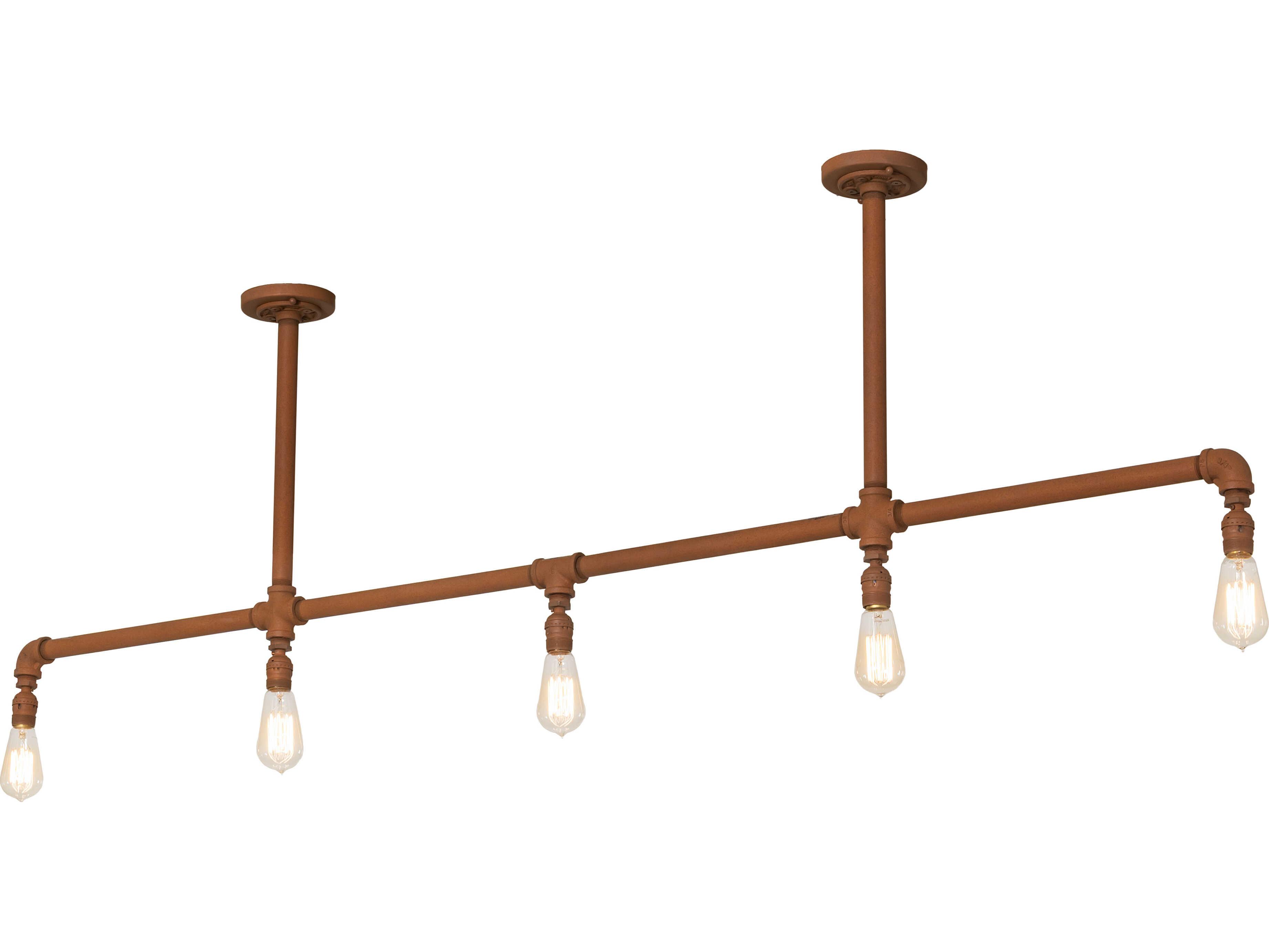 Meyda Alva 5-Light Earth Copper Linear Island Pendant