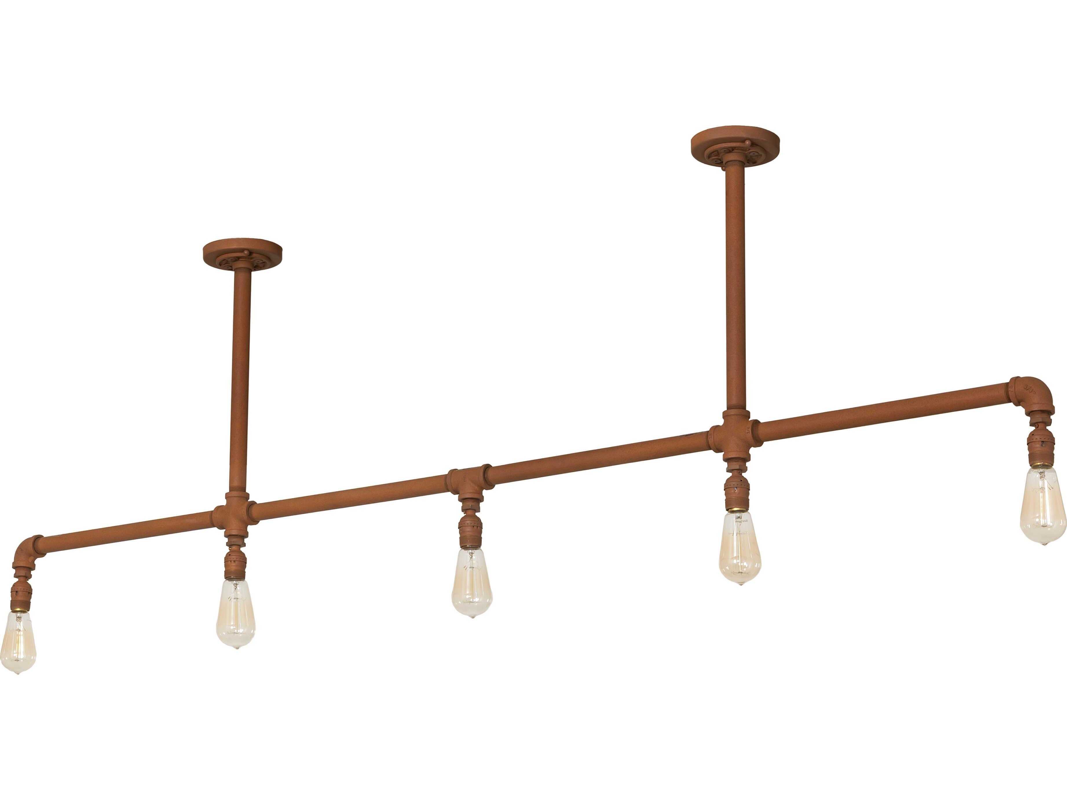 Meyda Alva 5-Light Earth Copper Linear Island Pendant