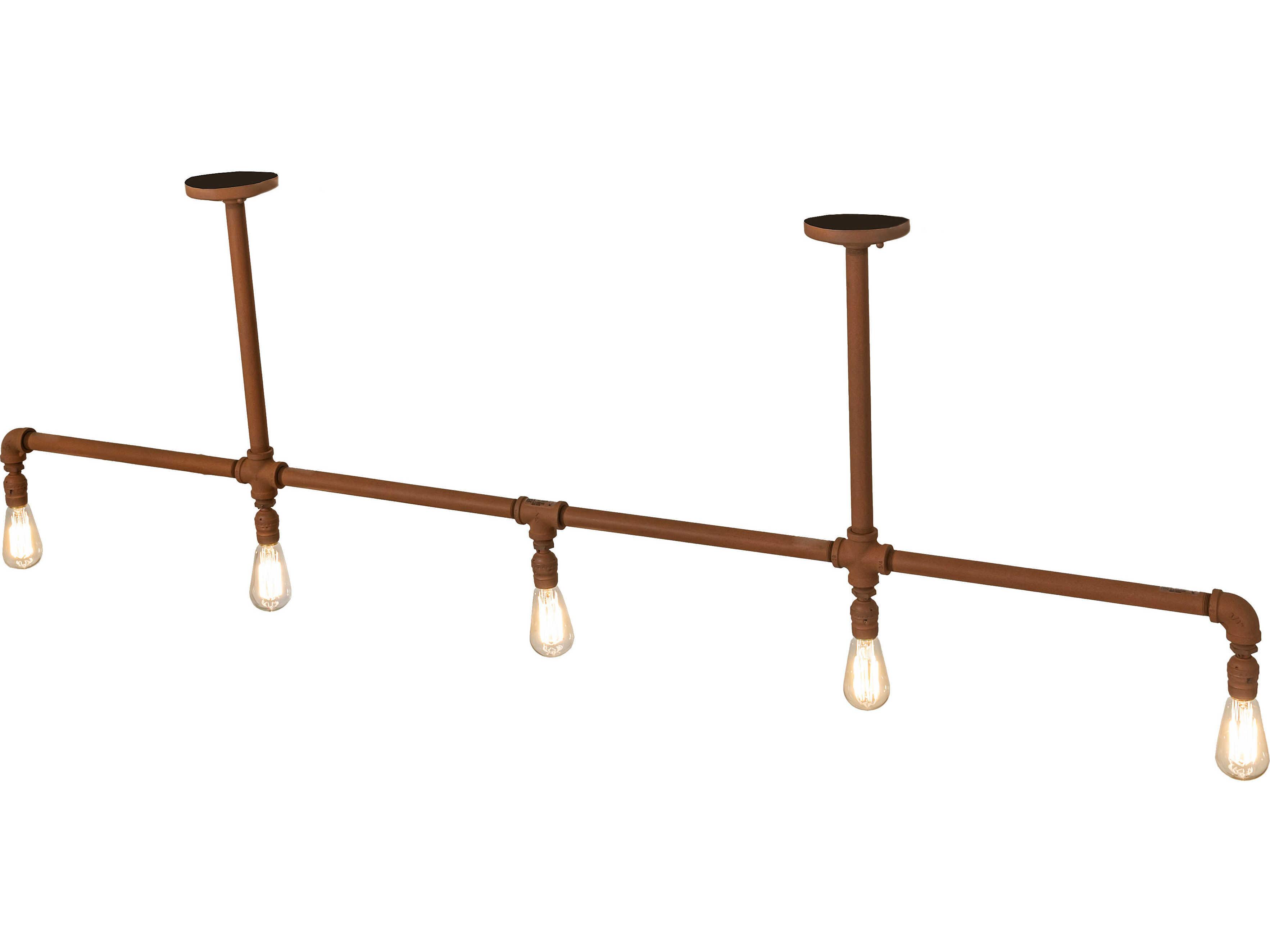 Meyda Alva 5-Light Earth Copper Linear Island Pendant