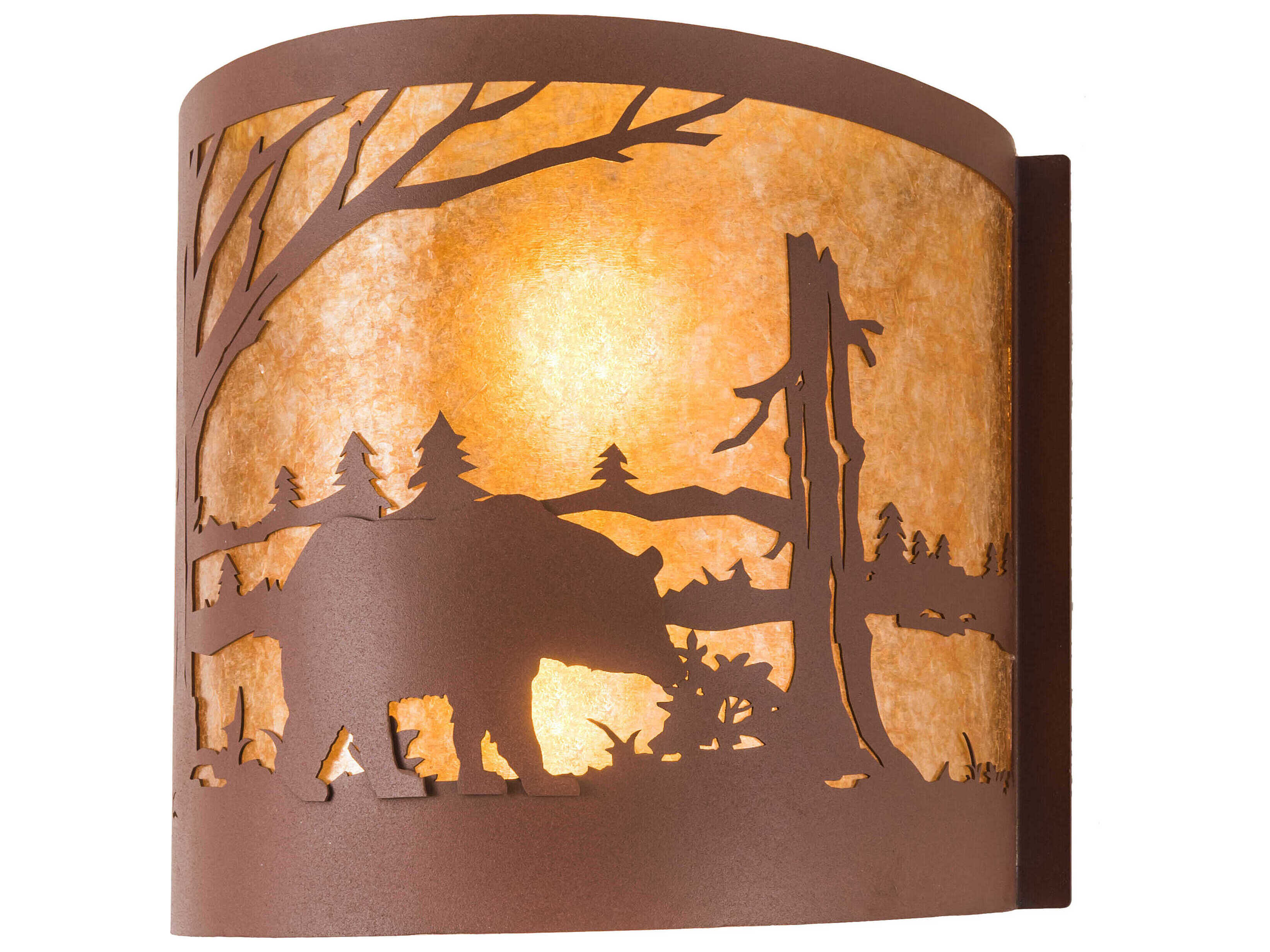 Meyda Bear At Lake 2-Light Rust Wall Sconce