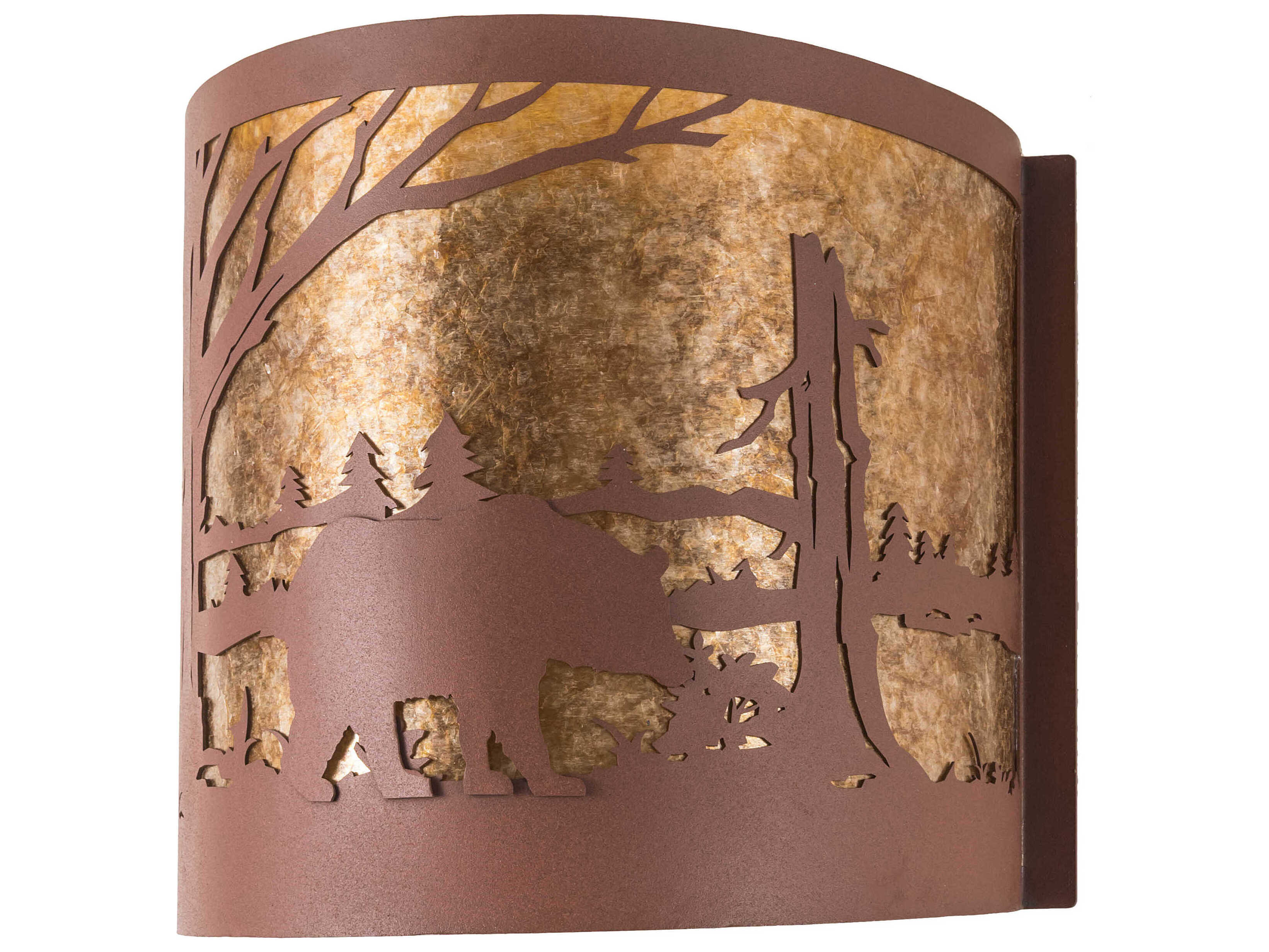 Meyda Bear At Lake 2-Light Rust Wall Sconce