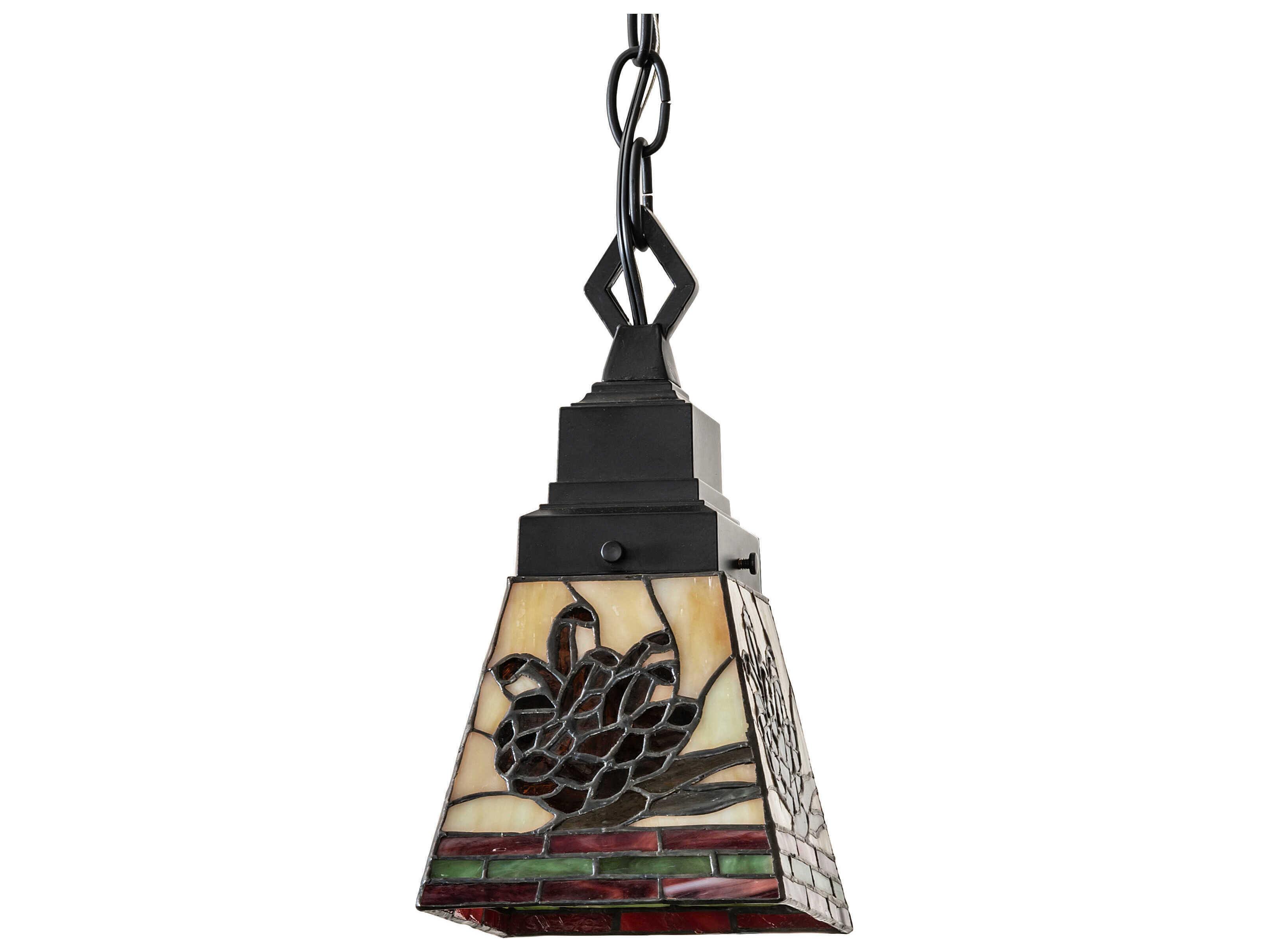 Meyda Pinecone 1-Light Mahogany Bronze Mini Pendant