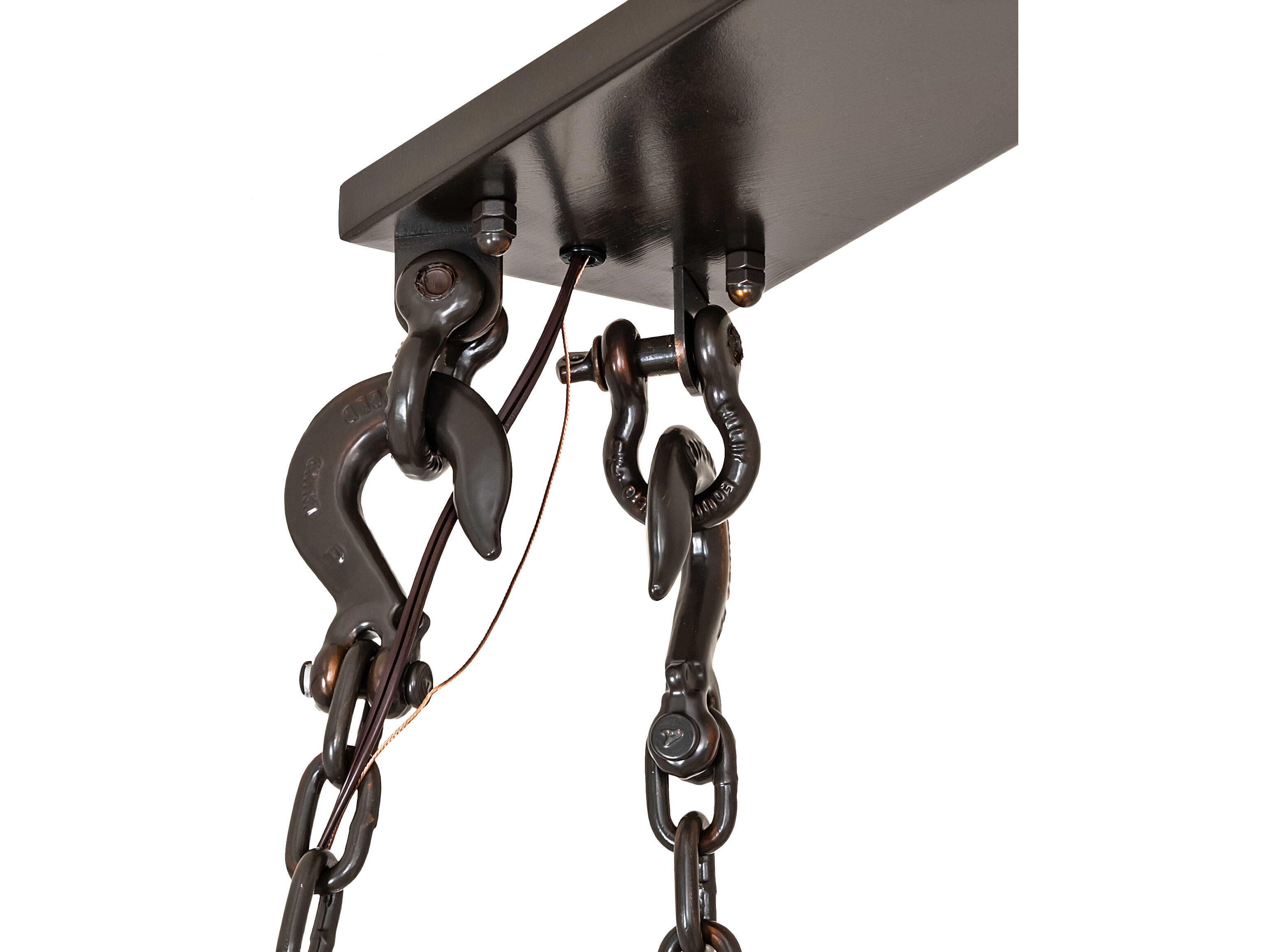 Meyda Cassidy 10-Light Copper Mesh Traditional Linear Island Pendant