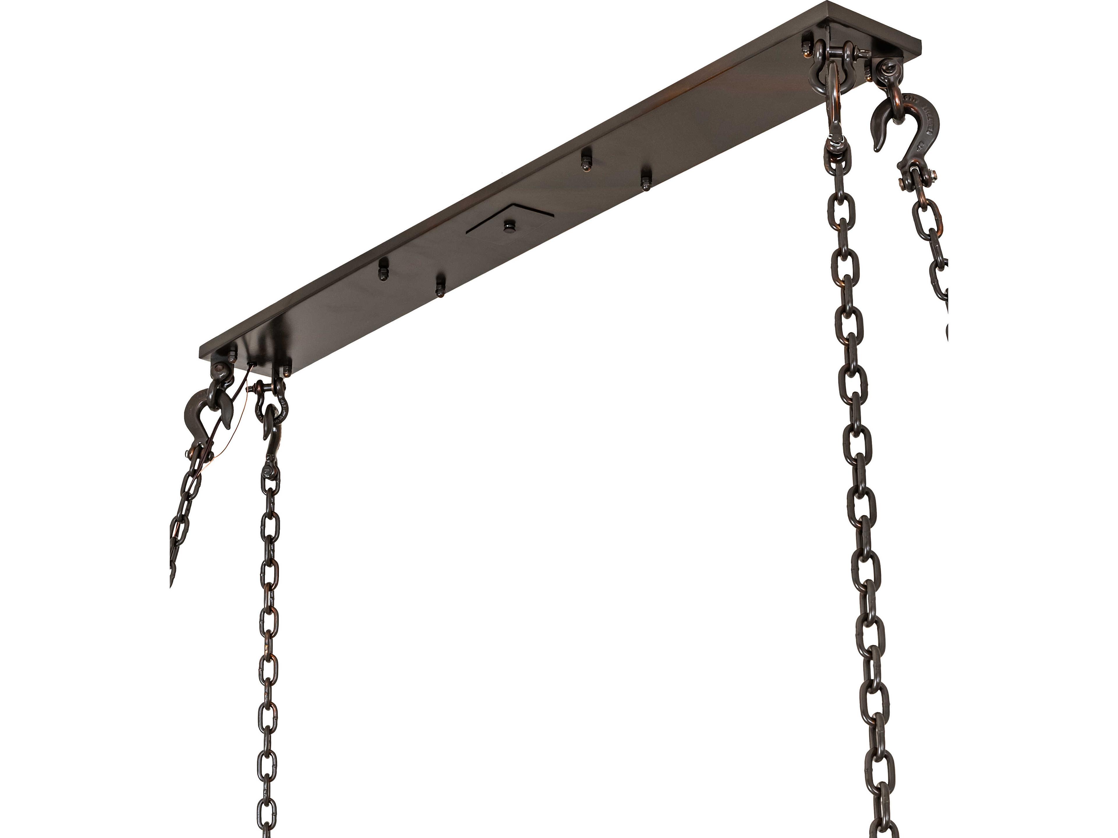 Meyda Cassidy 10-Light Copper Mesh Traditional Linear Island Pendant