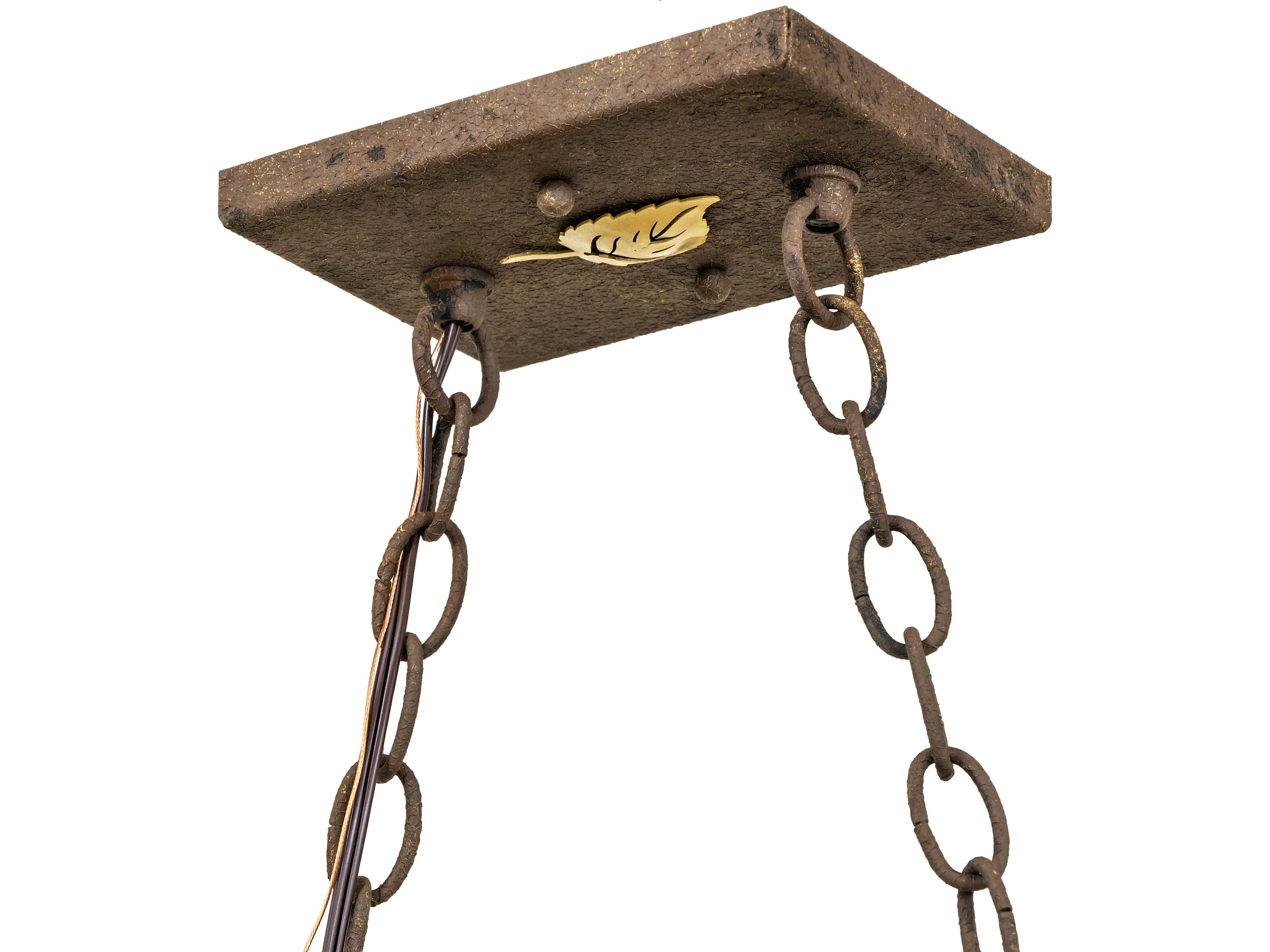 Meyda Whispering Pines 8-Light Silver Mica Bronze Traditional Linear Island Pendant