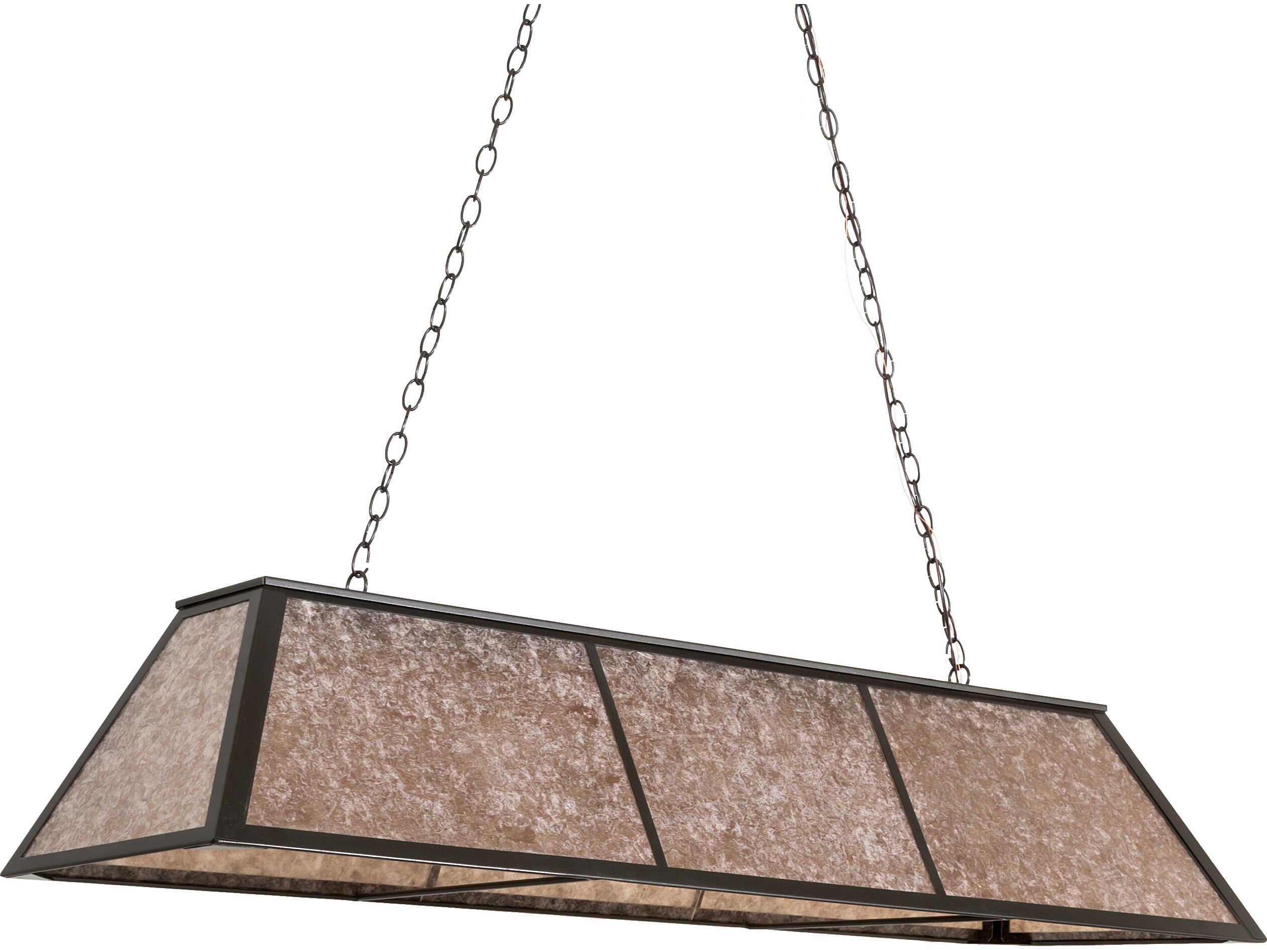 Meyda Tri-panel Tri-Panel 9-Light Silver Mica Bronze Linear Island Pendant