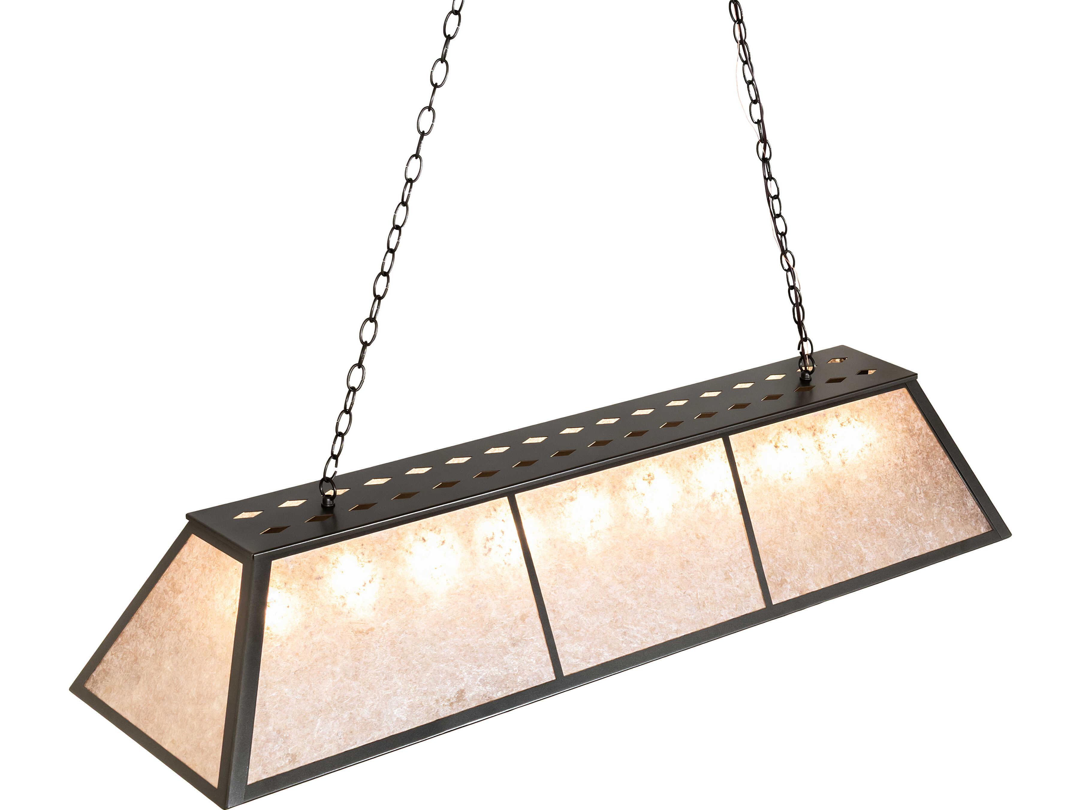 Meyda Tri-panel Tri-Panel 9-Light Silver Mica Bronze Linear Island Pendant