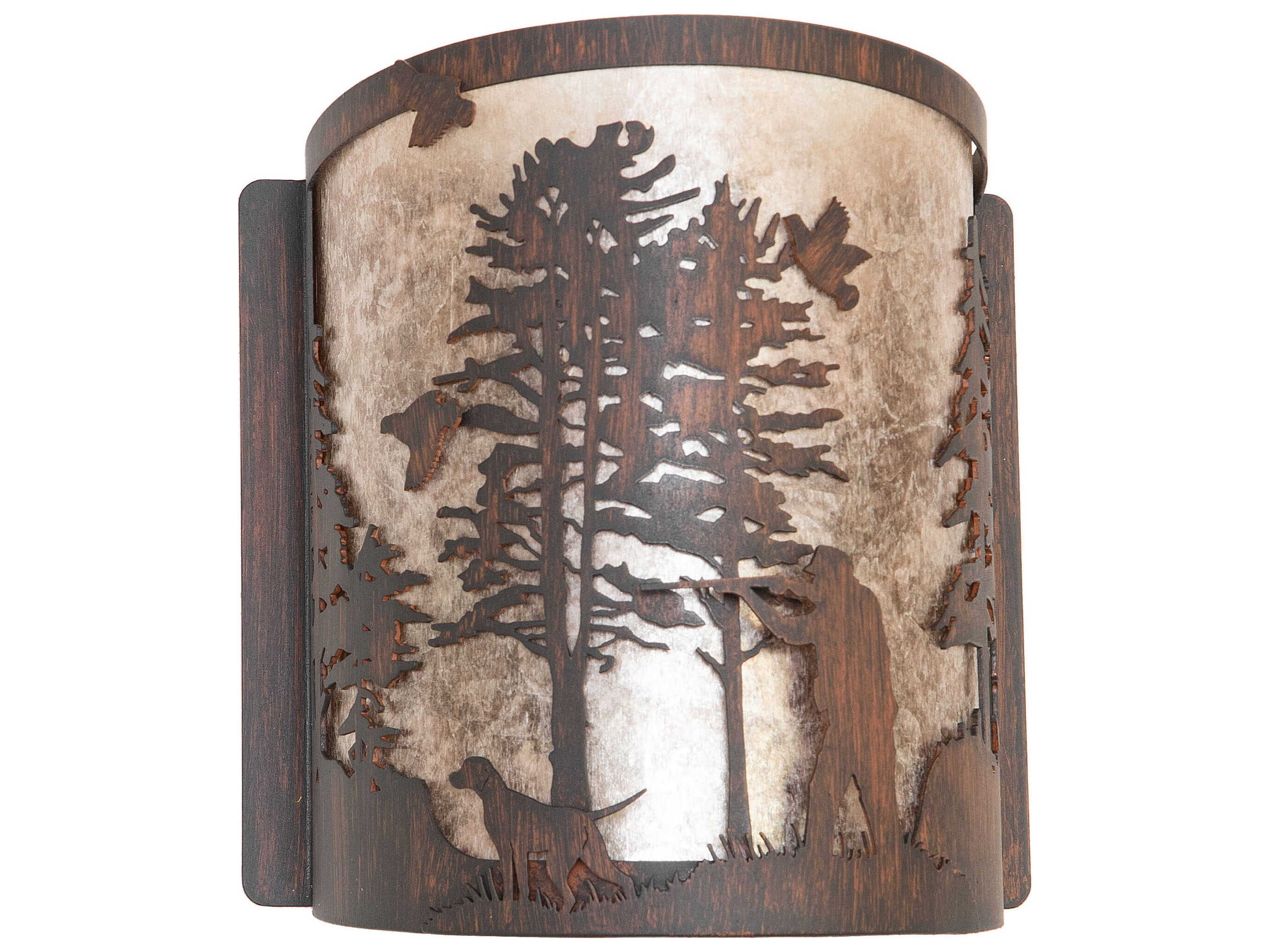 Meyda Quail Hunter with Dog 1-Light Driftwood Brown Wall Sconce