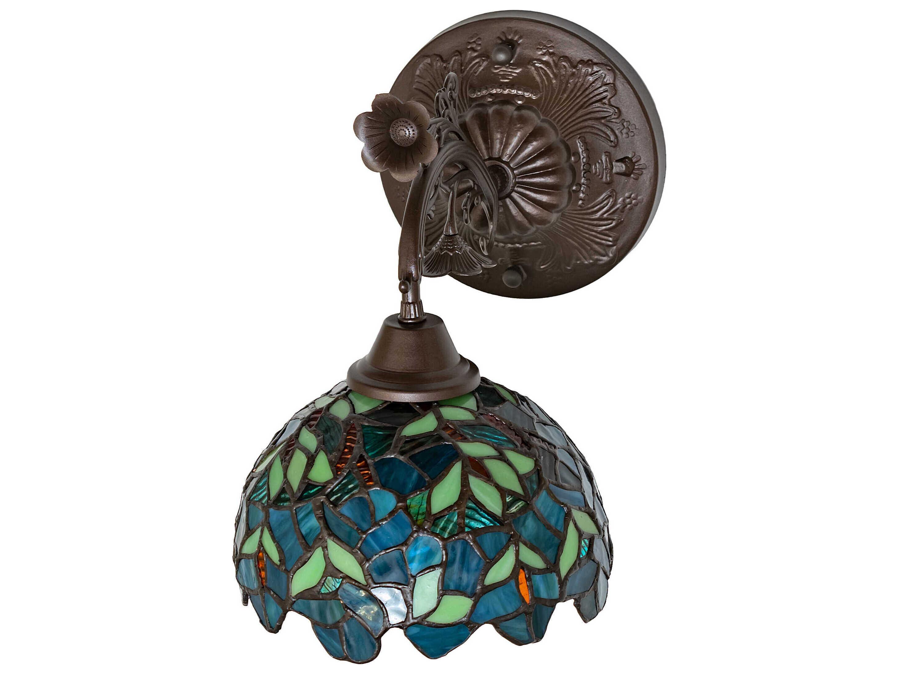 Meyda Nightfall Wisteria 1-Light Mahogany Bronze Wall Sconce