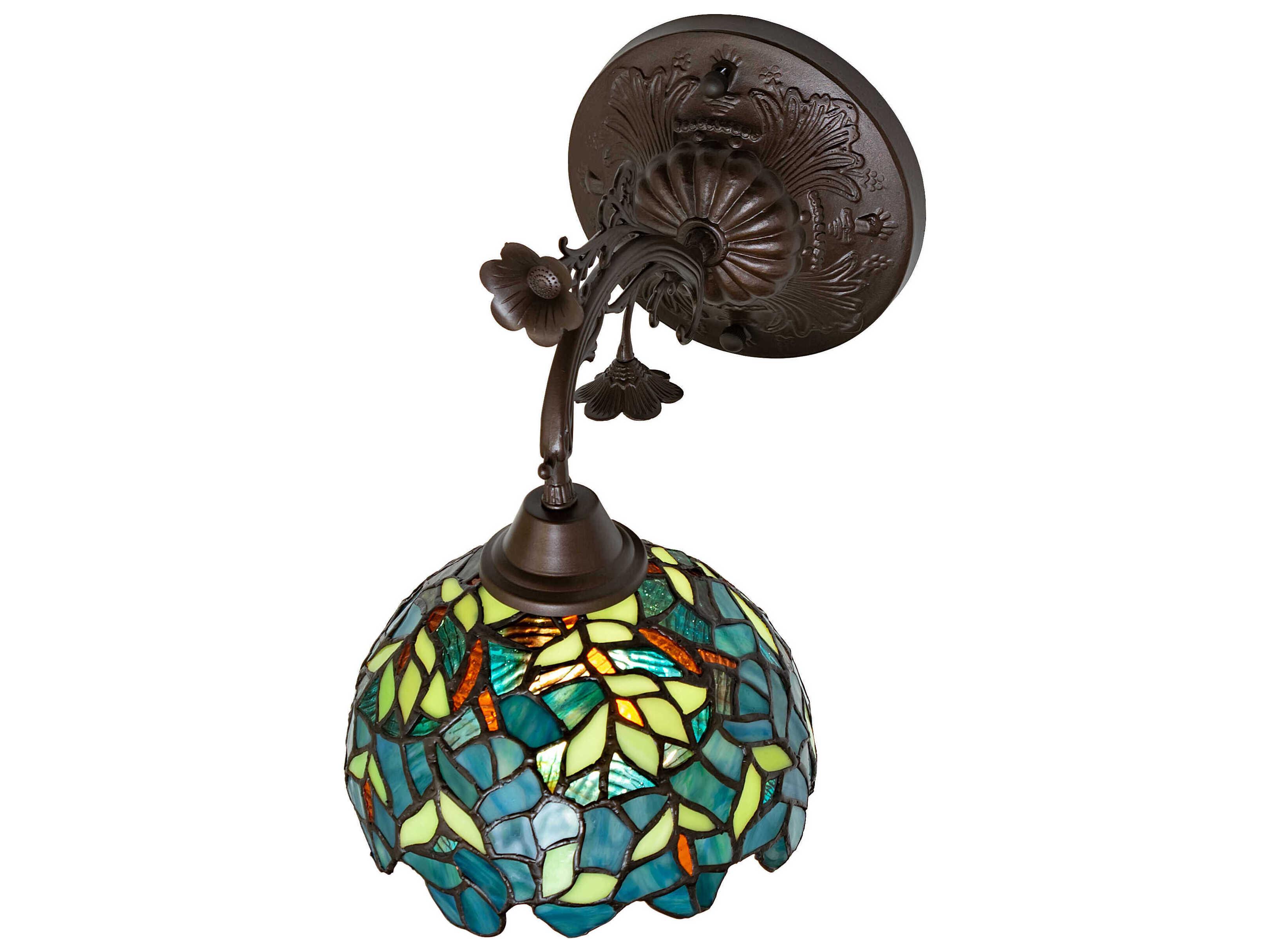 Meyda Nightfall Wisteria 1-Light Mahogany Bronze Wall Sconce