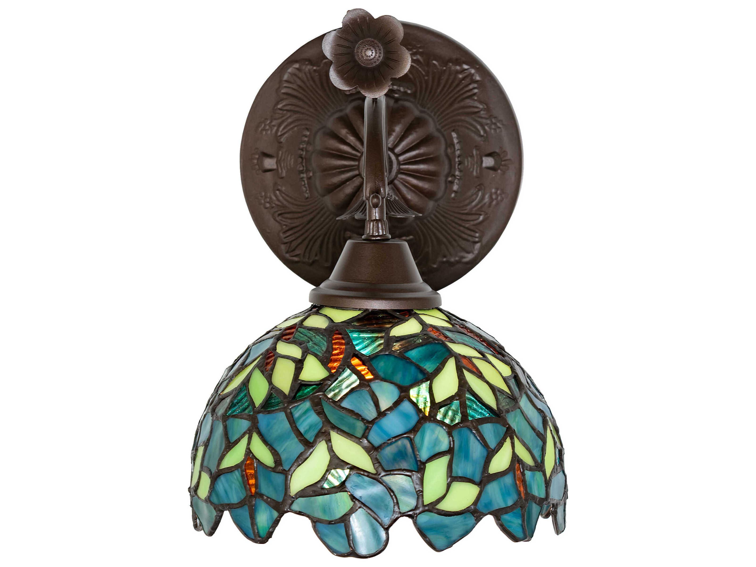 Meyda Nightfall Wisteria 1-Light Mahogany Bronze Wall Sconce