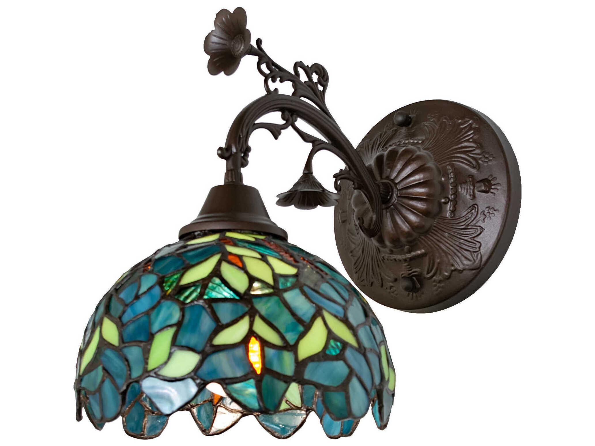 Meyda Nightfall Wisteria 1-Light Mahogany Bronze Wall Sconce