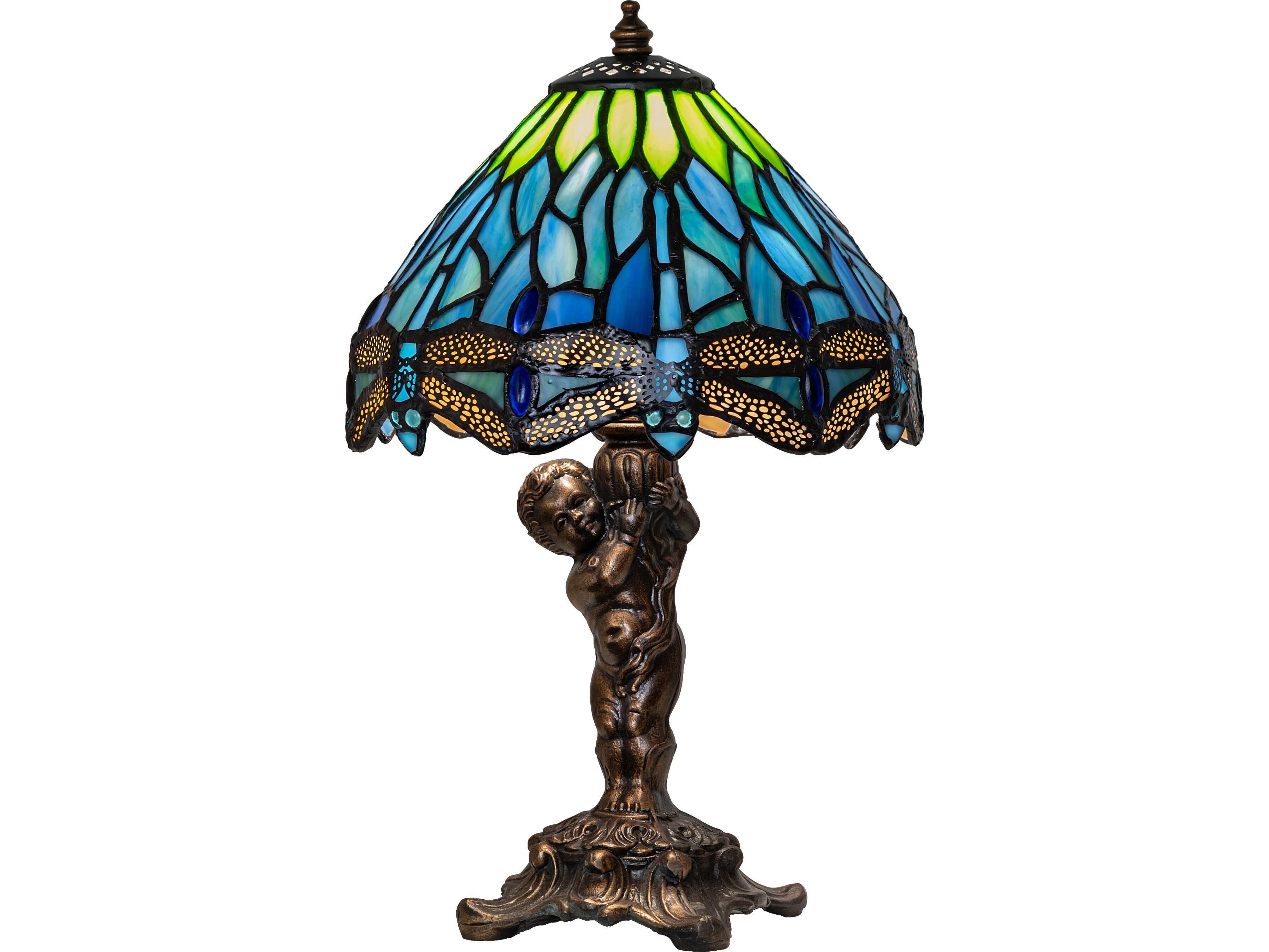 Meyda Tiffany Hanginghead Dragonfly Bronze Traditional Table Lamp