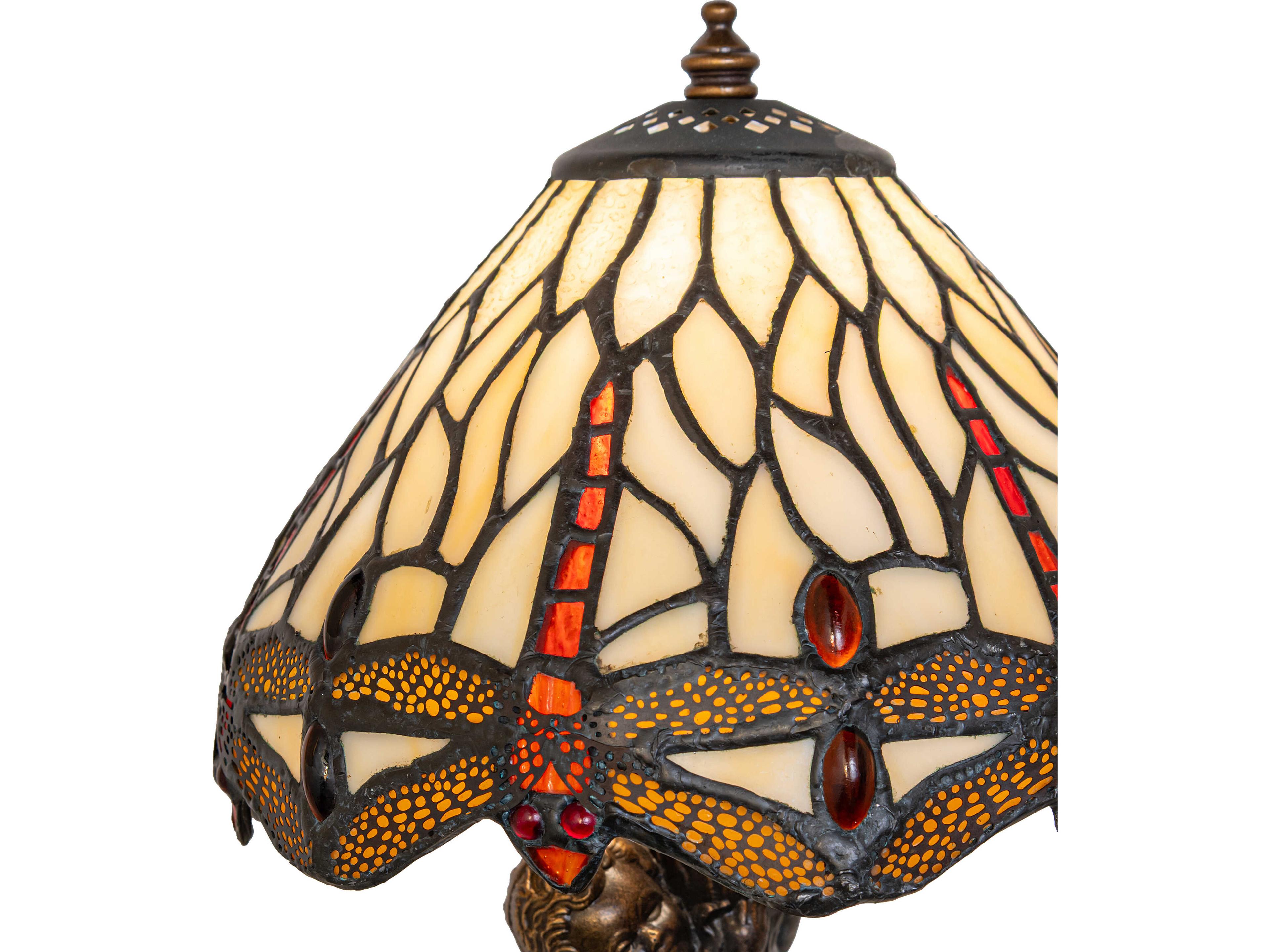 Meyda Tiffany Hanging Head Dragonfly Bronze Traditional Table Lamp